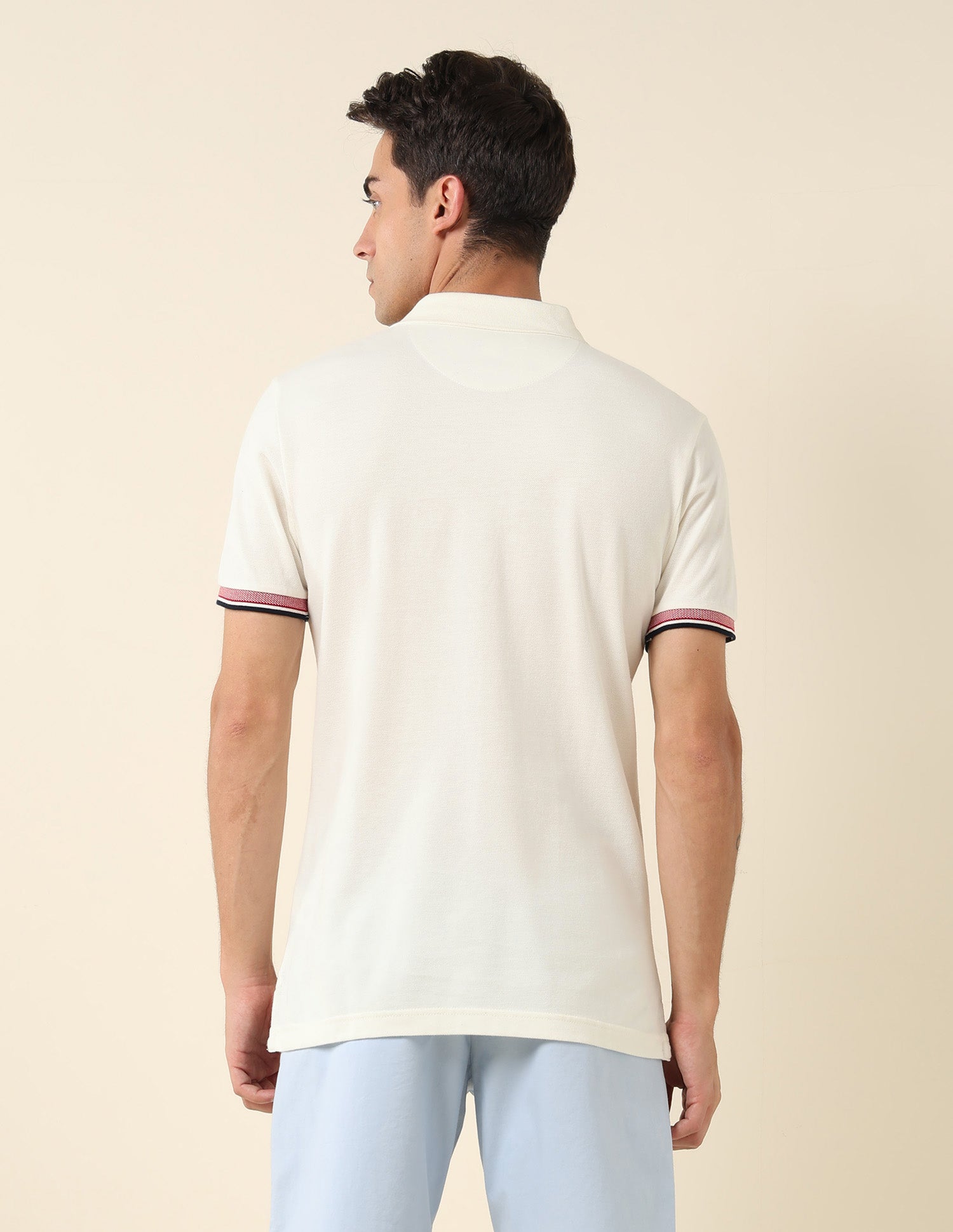 Brand Printed Slim Fit Polo Shirt White - U.S. POLO ASSN. | Large