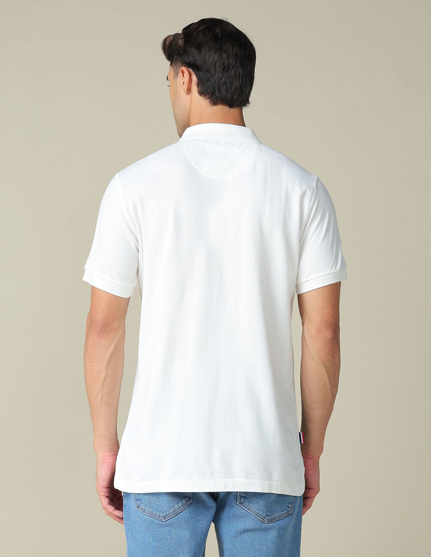 Muscle Fit Graphic Printed Polo Shirt Ivory - U.S. POLO ASSN. | Large