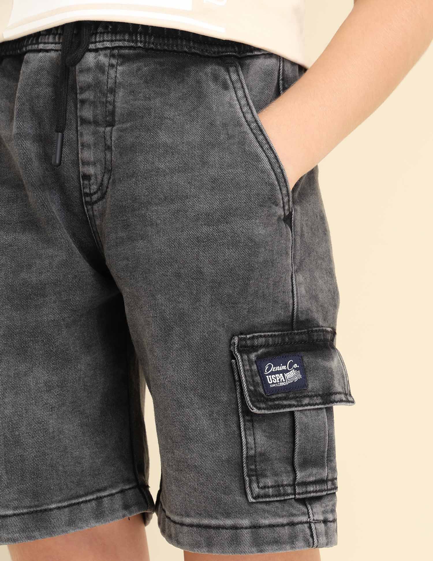 Boys Regular Fit Denim Shorts Black - U.S. POLO ASSN. | Large