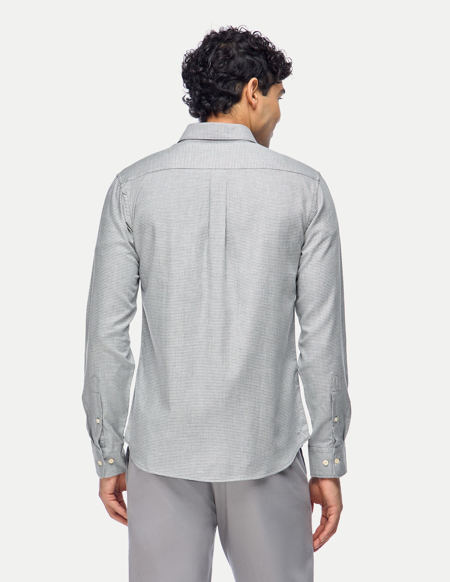 Houndstooth Printed Twill Shirt Light Grey - U.S. Polo Assn. India | Large