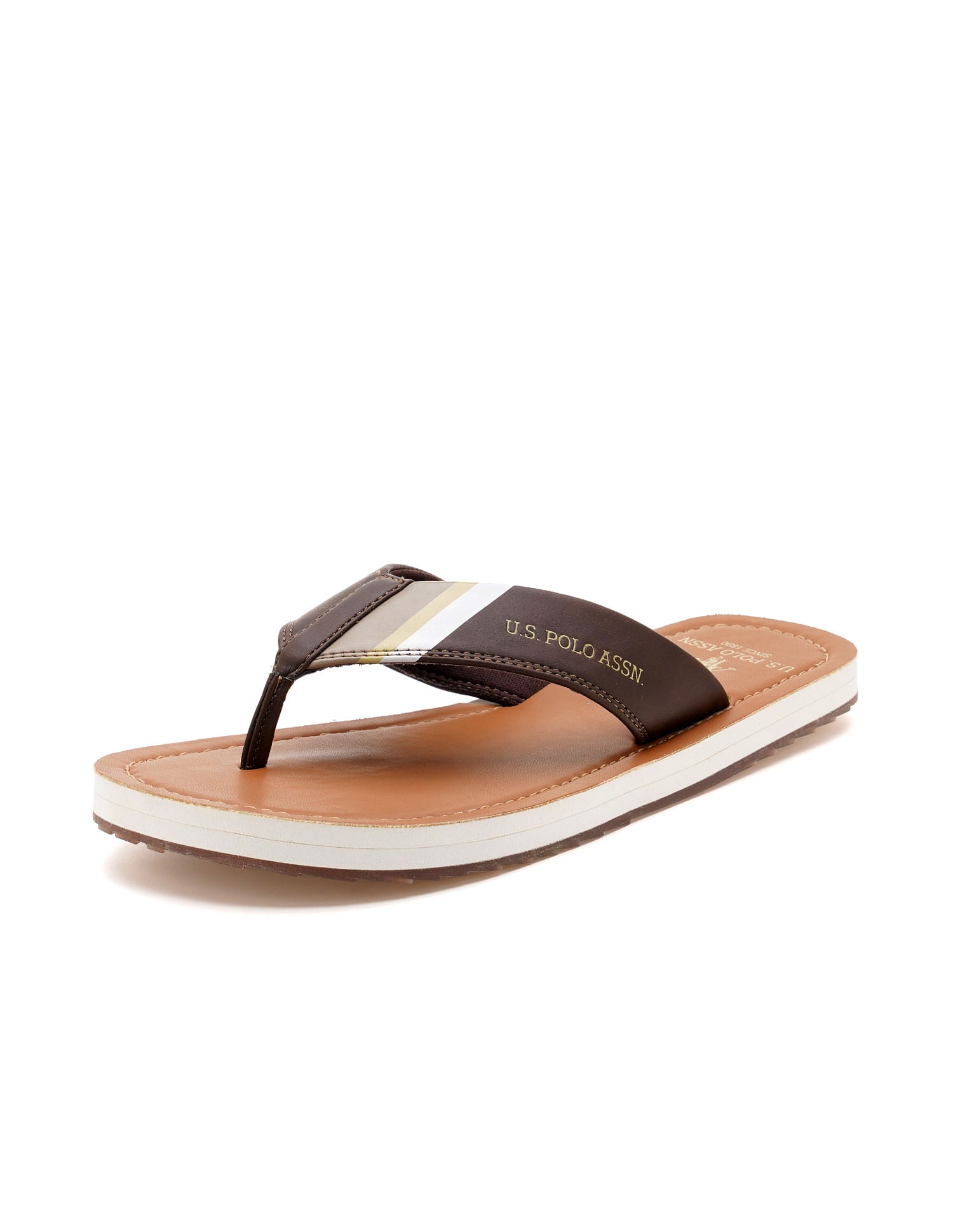 Men Patt 3 Slippers Brown - U.S. POLO ASSN. | Large