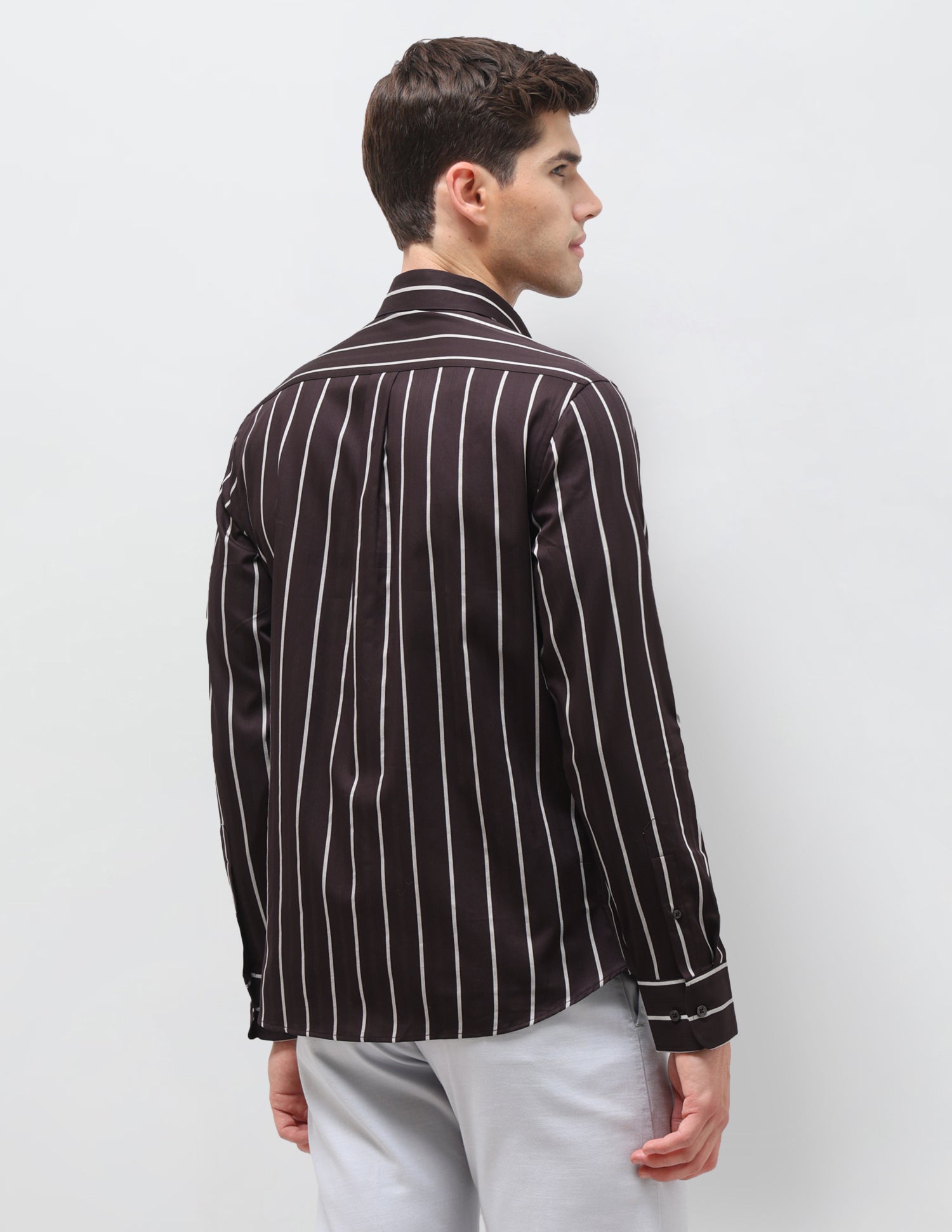 Satin Vertical Striped Shirt Burgundy - U.S. Polo Assn. India | Large