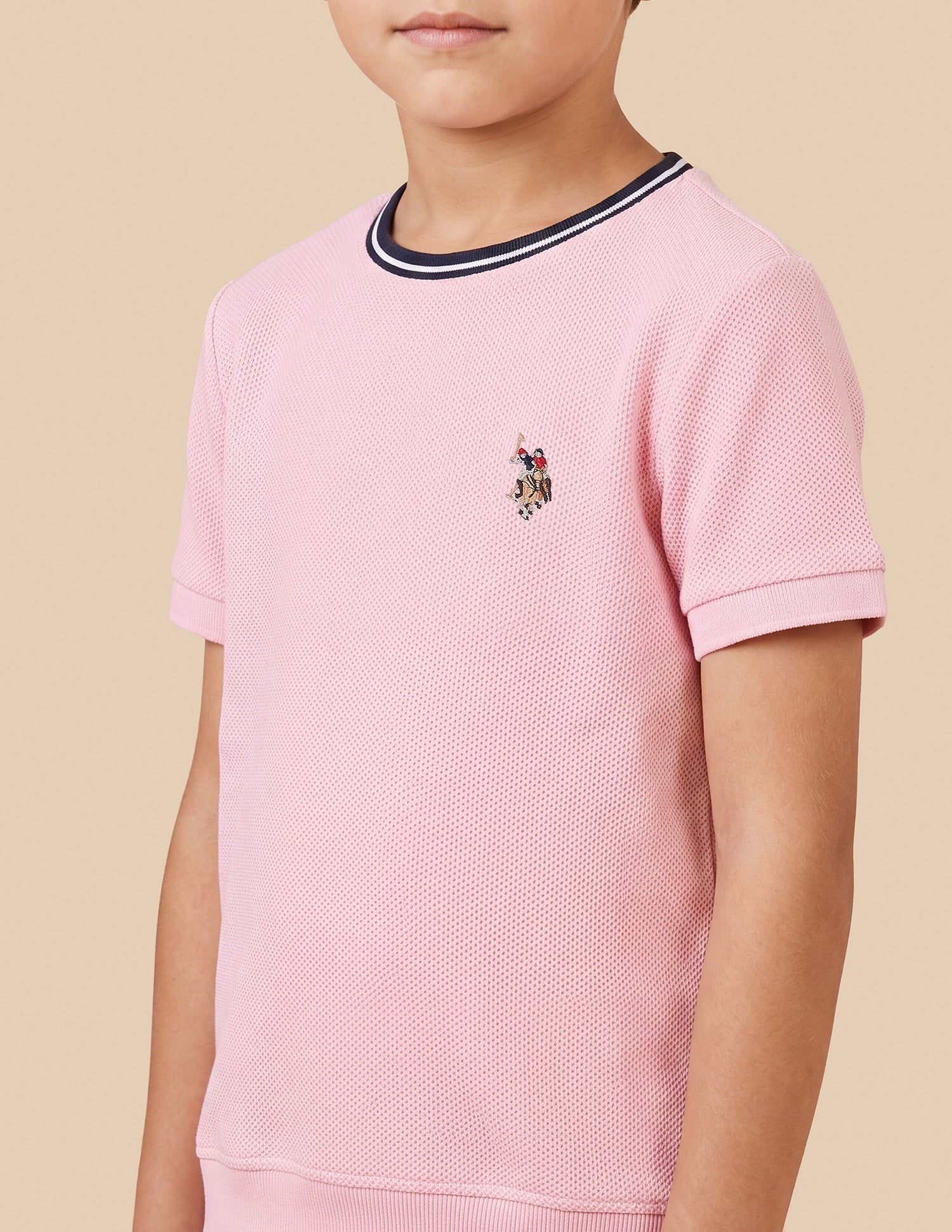 Solid Regular Fit T-Shirt Light Pink - U.S. Polo Assn. India | Large