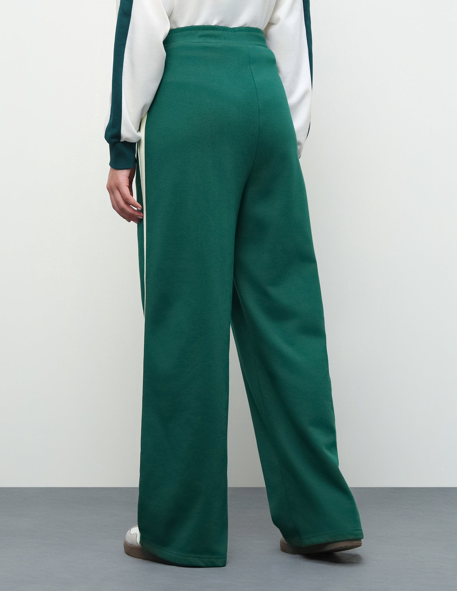 High Rise Wide Leg Fit Trousers Dark Green - U.S. Polo Assn. India | Large