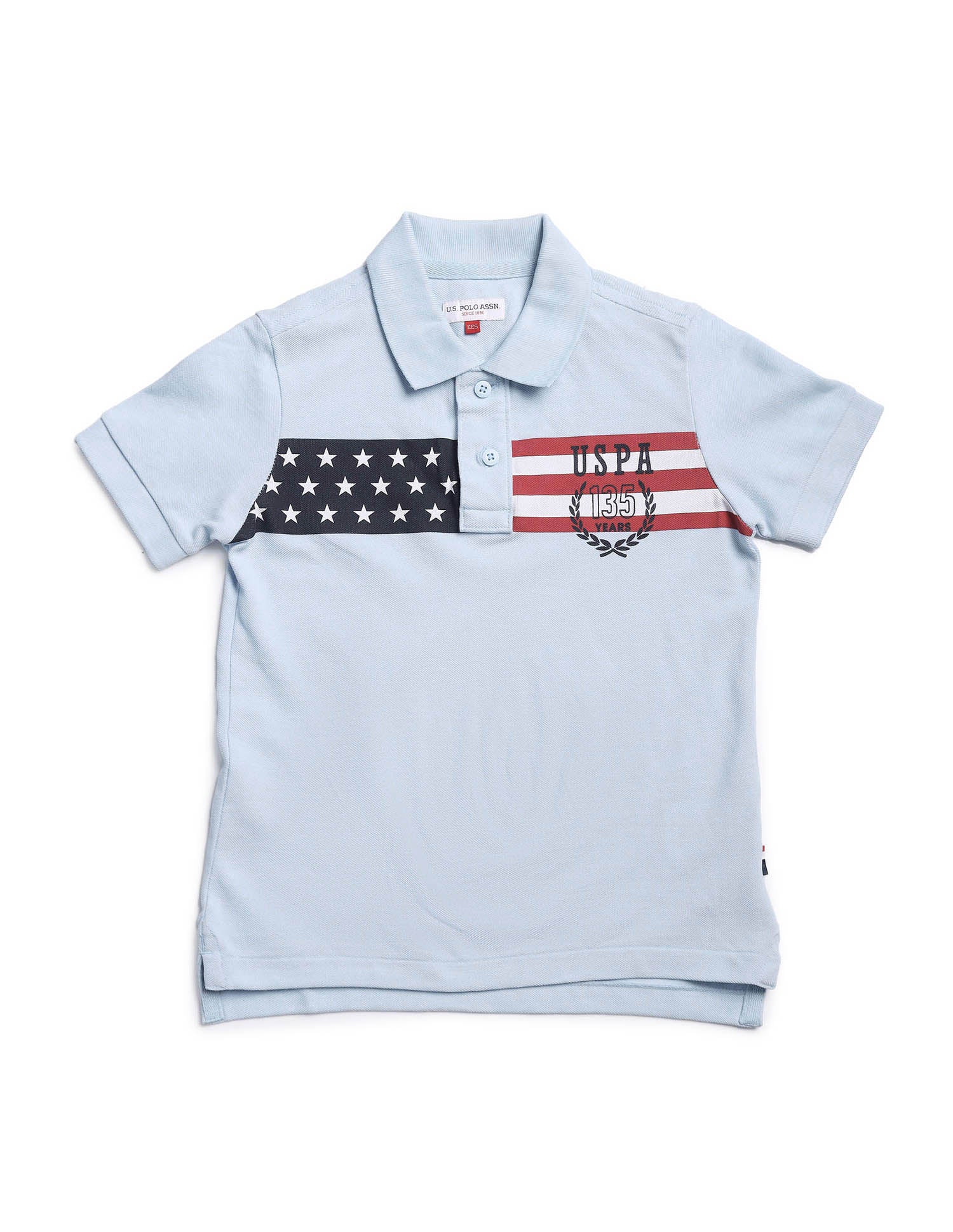 Boys Brand Printed Regular Fit Polo Shirt Blue - U.S. POLO ASSN. | Large