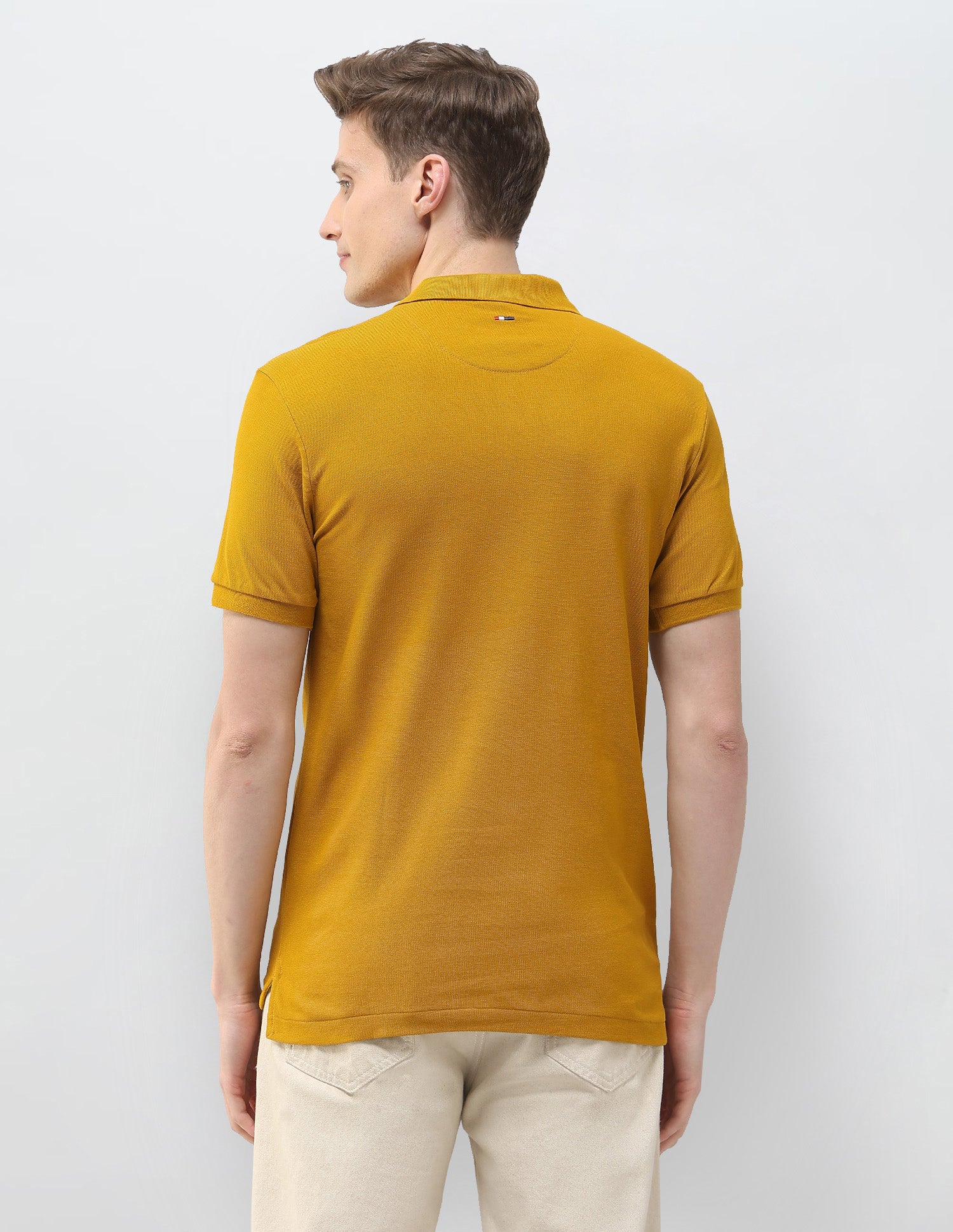 Motel On The Coast Muscle Fit Polo Shirt Mustard - U.S. Polo Assn. India | Large