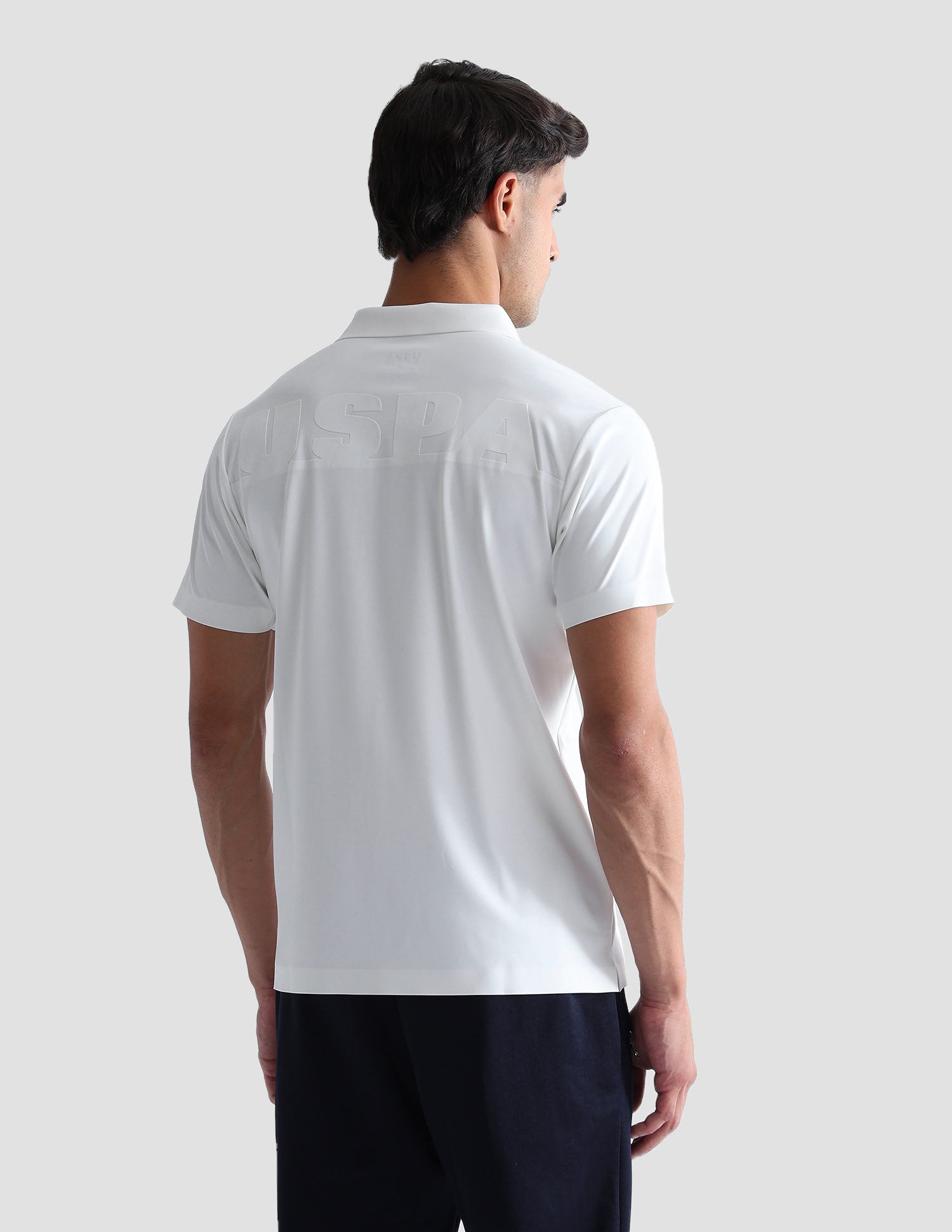 Brand Embossed Active Polo Shirt Off White - U.S. POLO ASSN. | Large