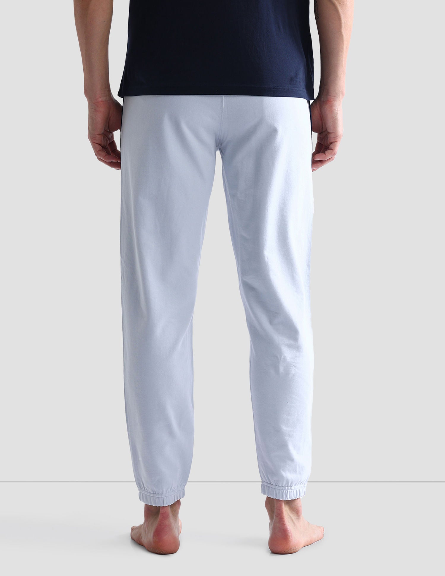 Pure Cotton Solid OJ003 Joggers - Pack Of 1 Light Blue - U.S. POLO ASSN. | Large