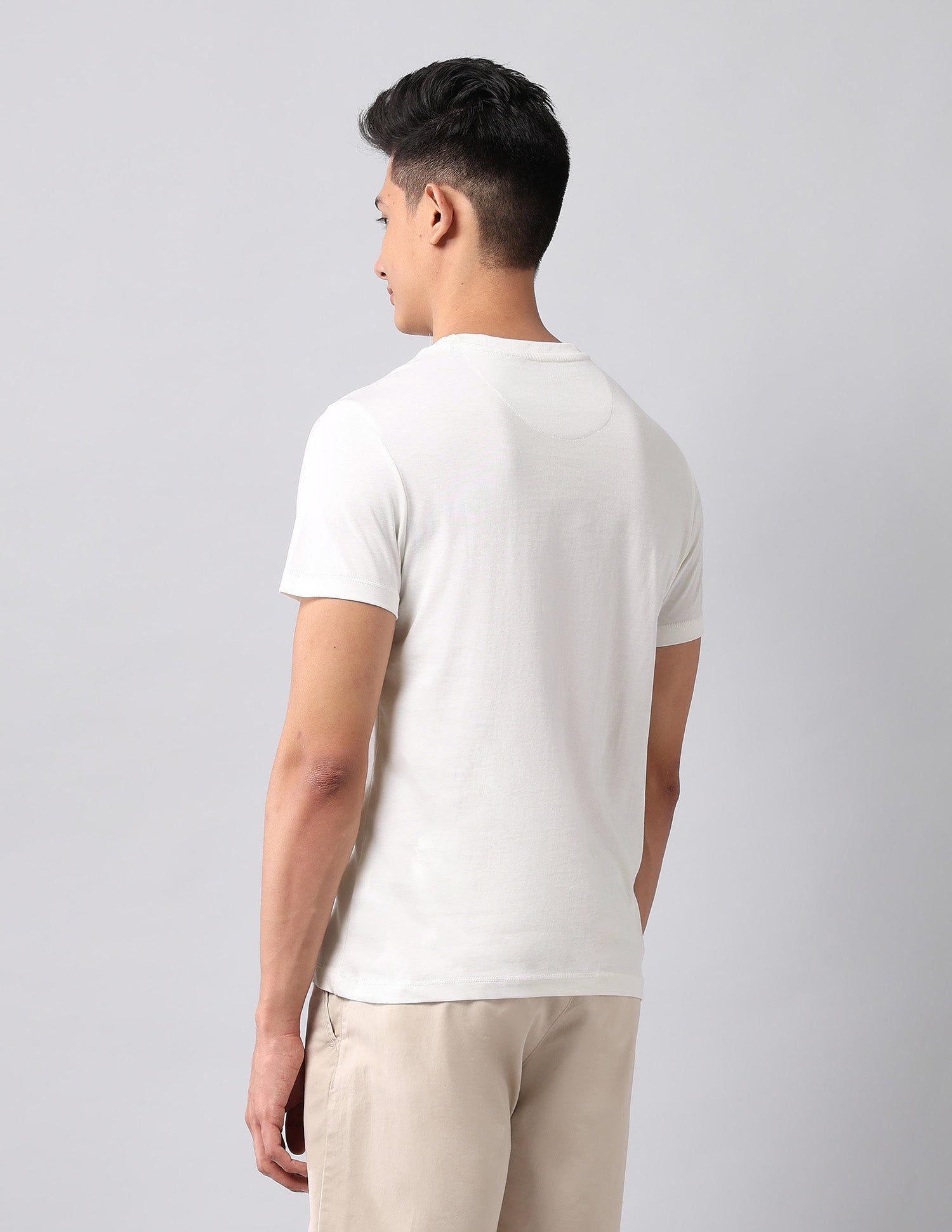 Graphic Printed Pure Cotton T-Shirt Ivory - U.S. Polo Assn. India | Large