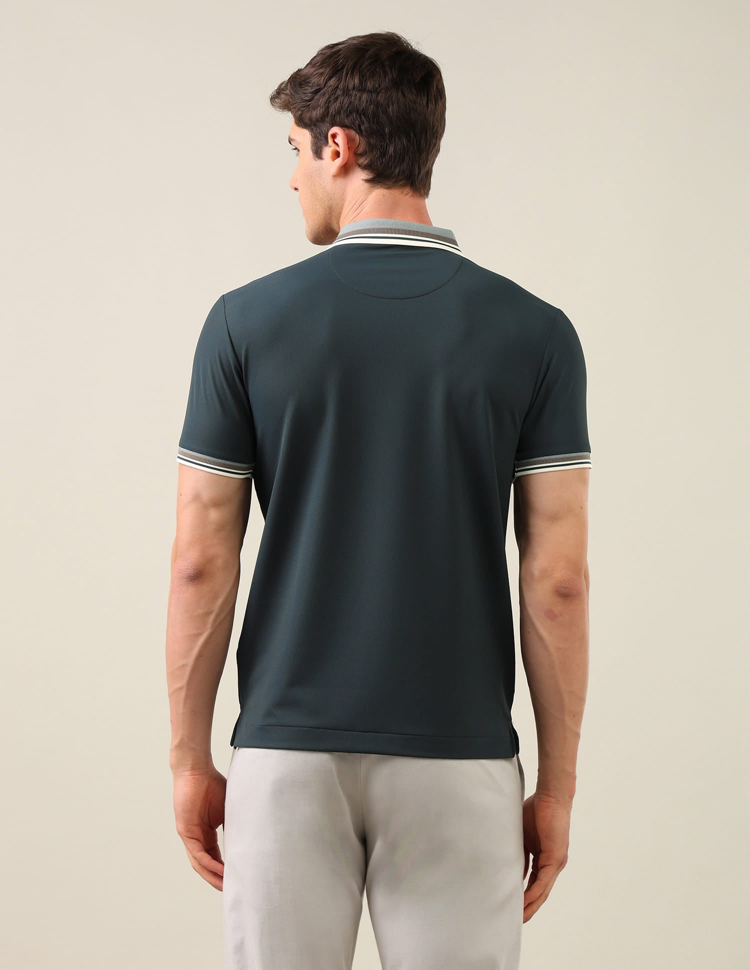 Solid Slim Fit Polo Shirt Green - U.S. Polo Assn. India | Large
