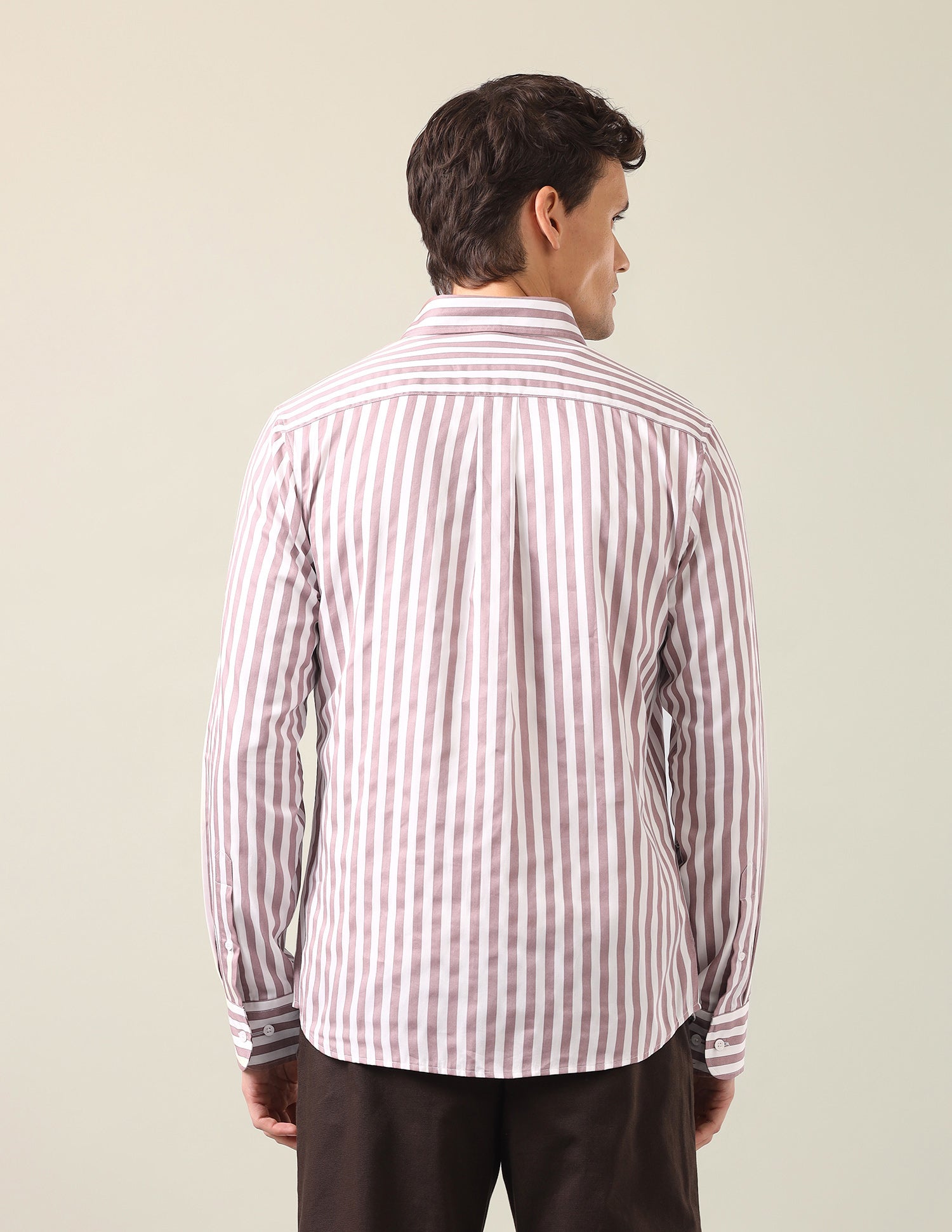 Vertical Striped Satin Shirt Pink - U.S. Polo Assn. India | Large