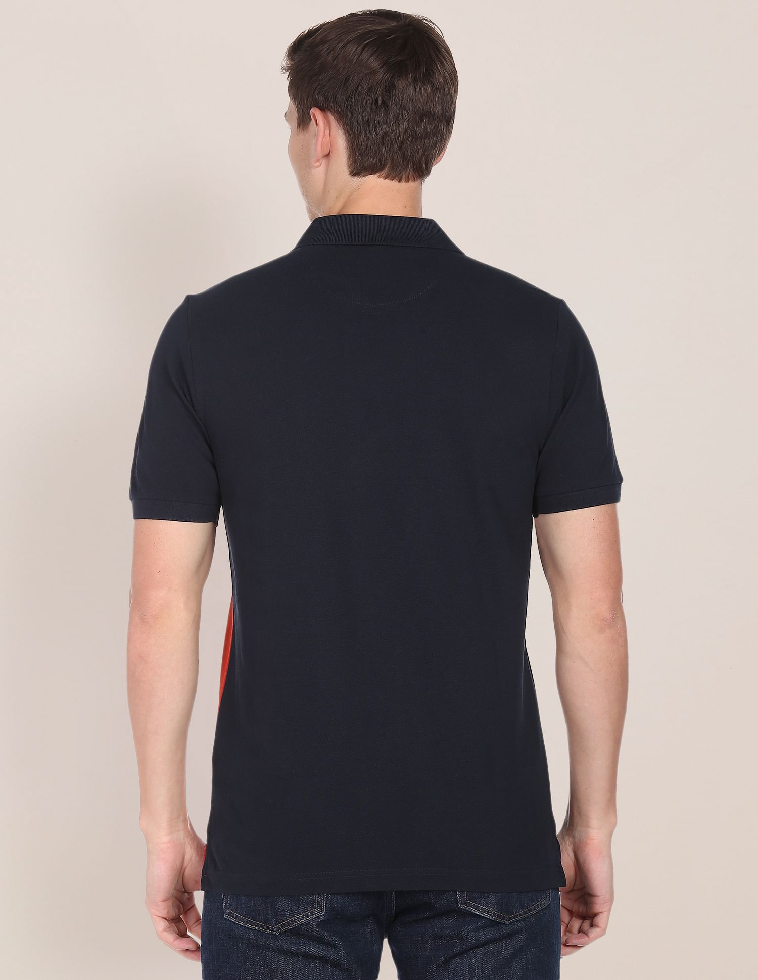 Colour Block Cotton Polo Shirt Navy - U.S. POLO ASSN. | Large