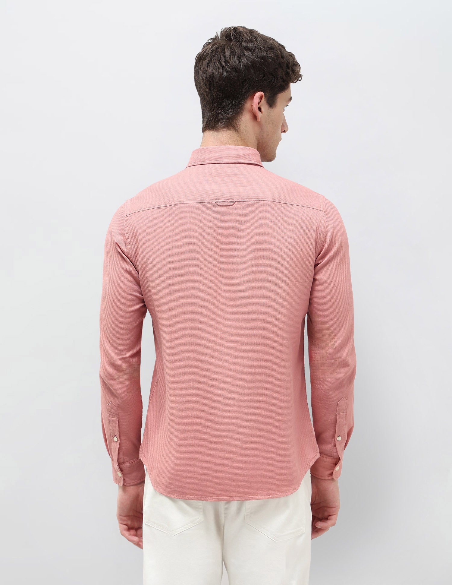 Textured Dobby Regular Fit Shirt Dark Pink - U.S. Polo Assn. India | Large