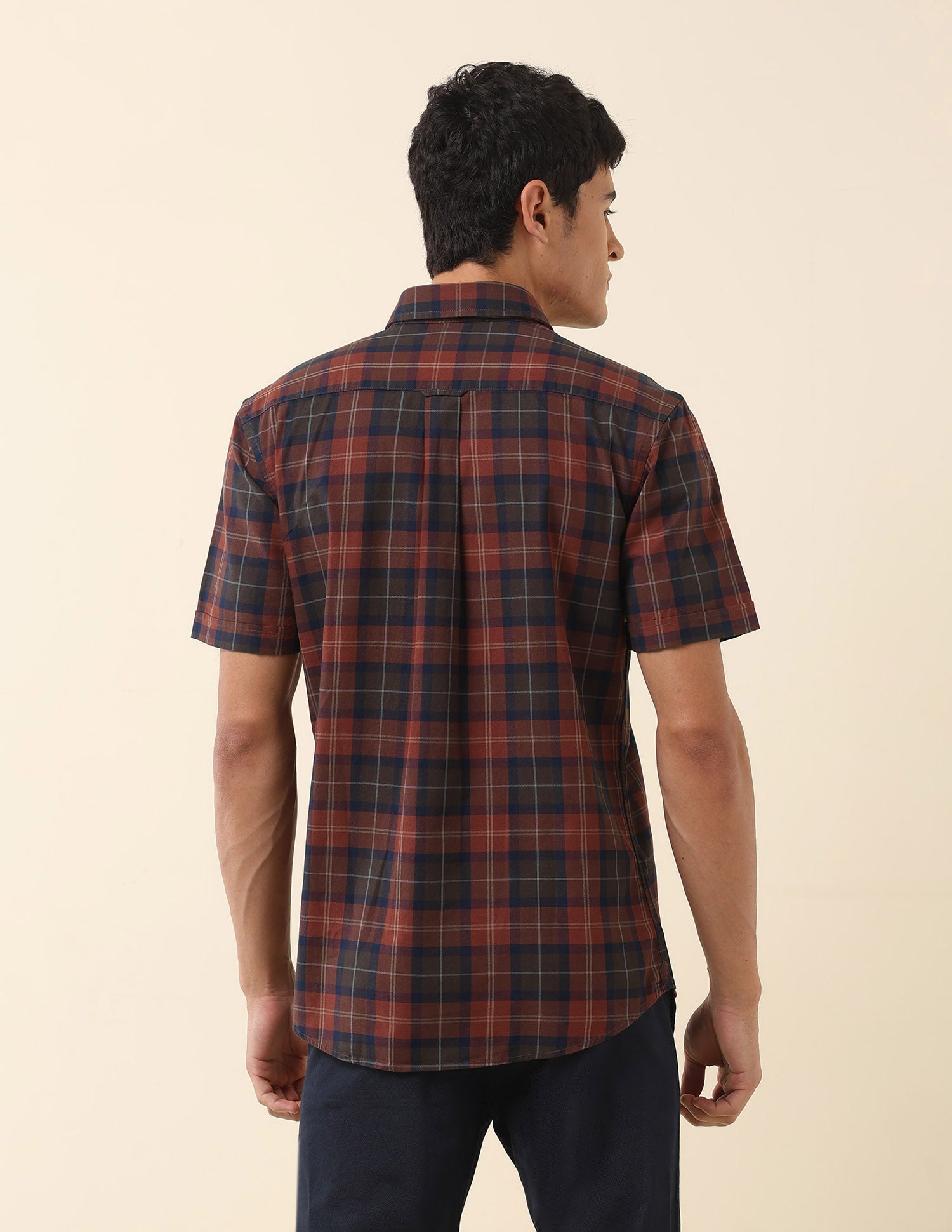 Tailored Fit Tartan Checked Shirt Rust - U.S. Polo Assn. India | Large