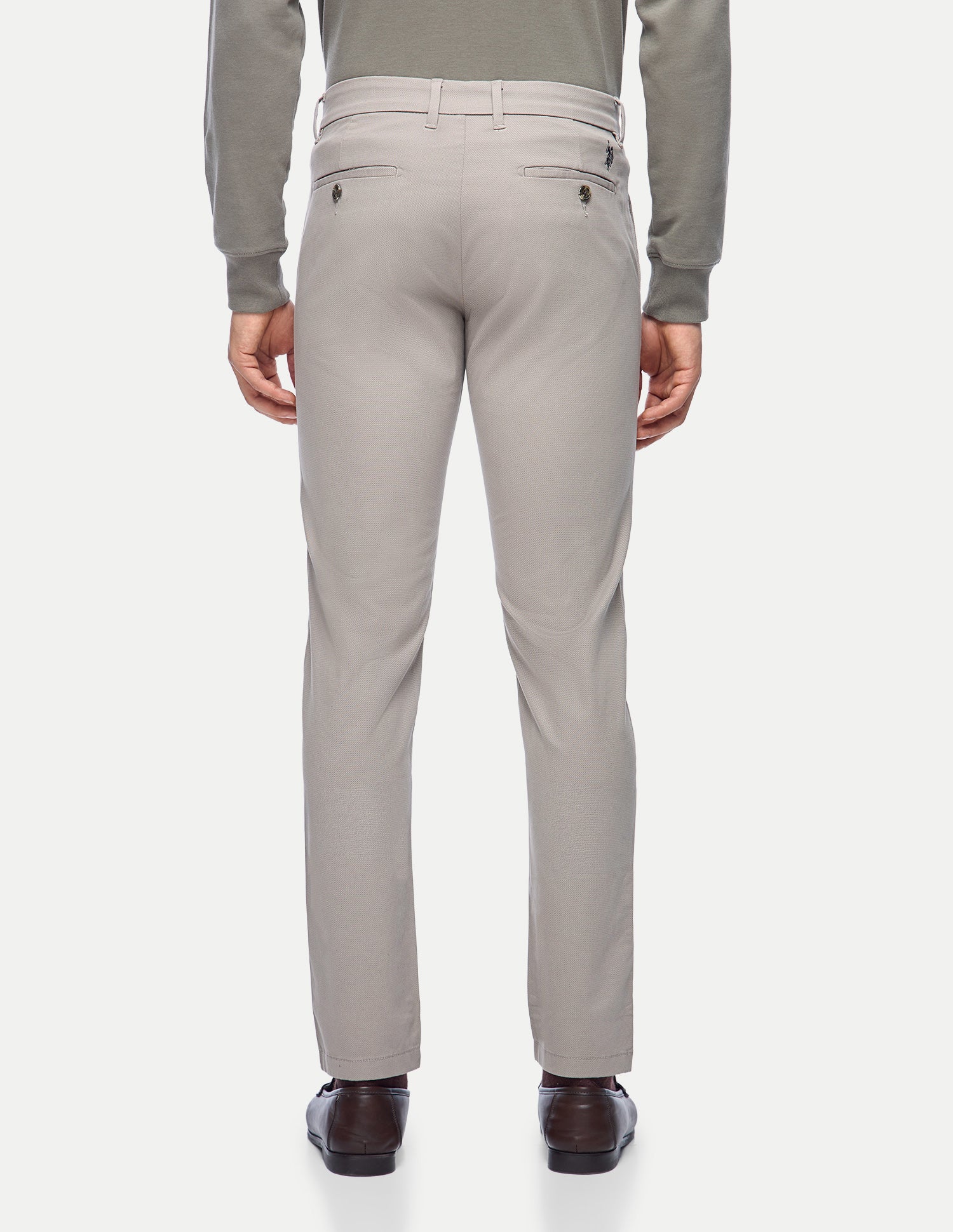 Austin Slim Fit Twill Trousers Grey - U.S. Polo Assn. India | Large