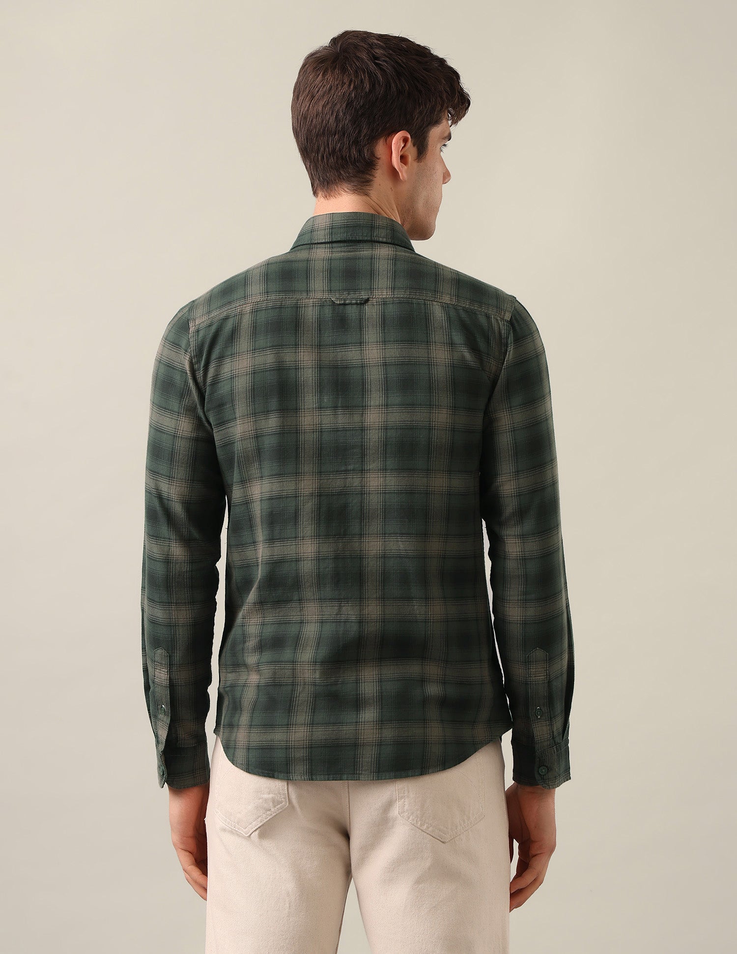 Tartan Checked Twill Shirt Olive - U.S. Polo Assn. India | Large