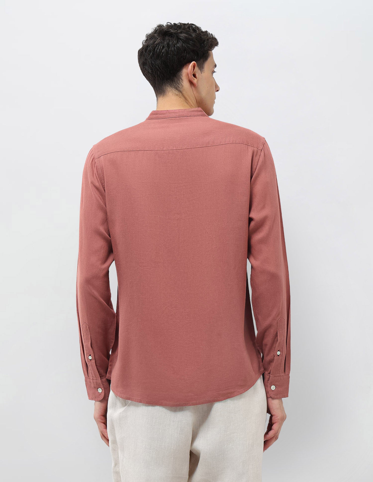 Mandarin Solid Regular Fit Shirt Rust - U.S. Polo Assn. India | Large