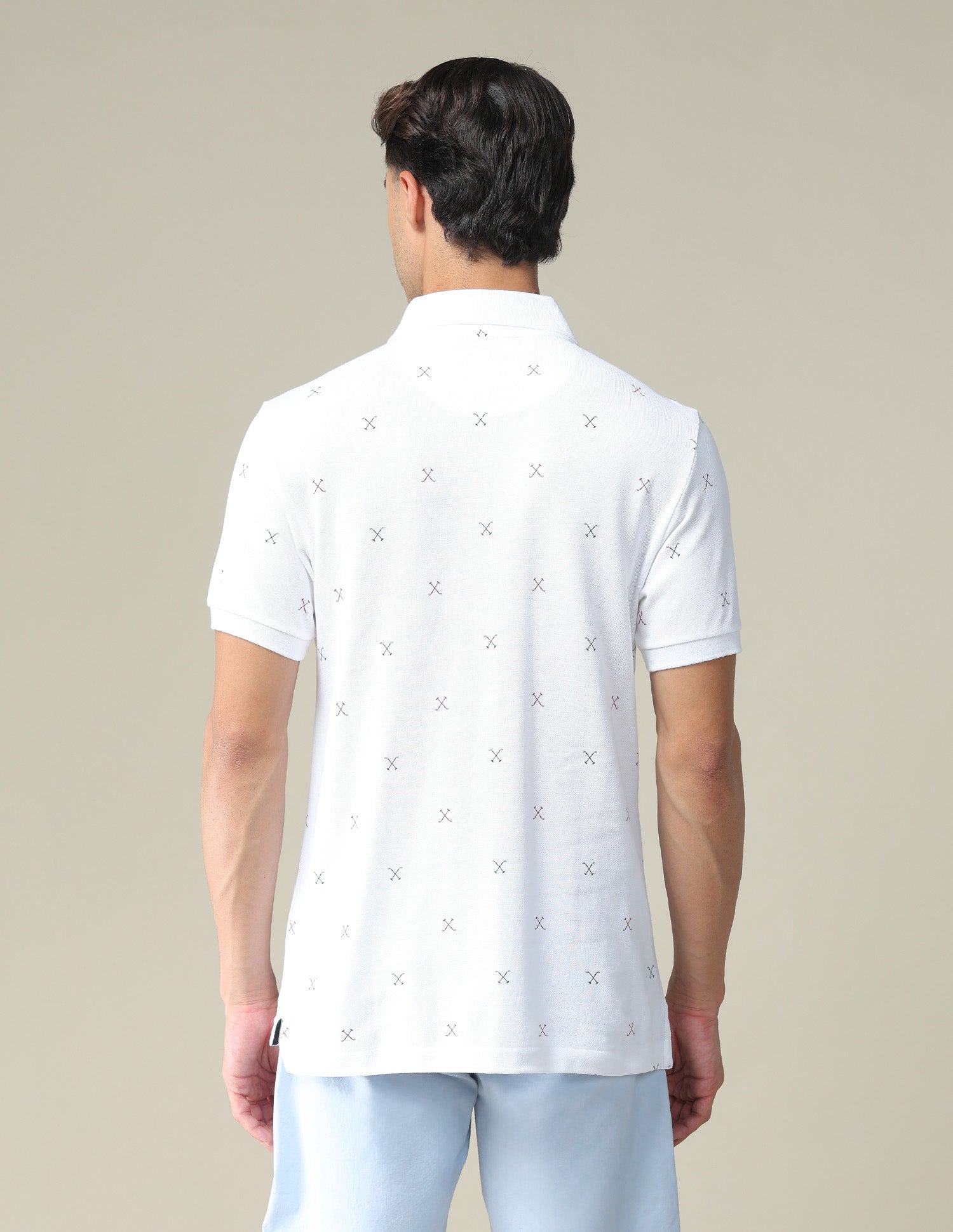 All Over Brand Print Polo Shirt White - U.S. POLO ASSN. | Large