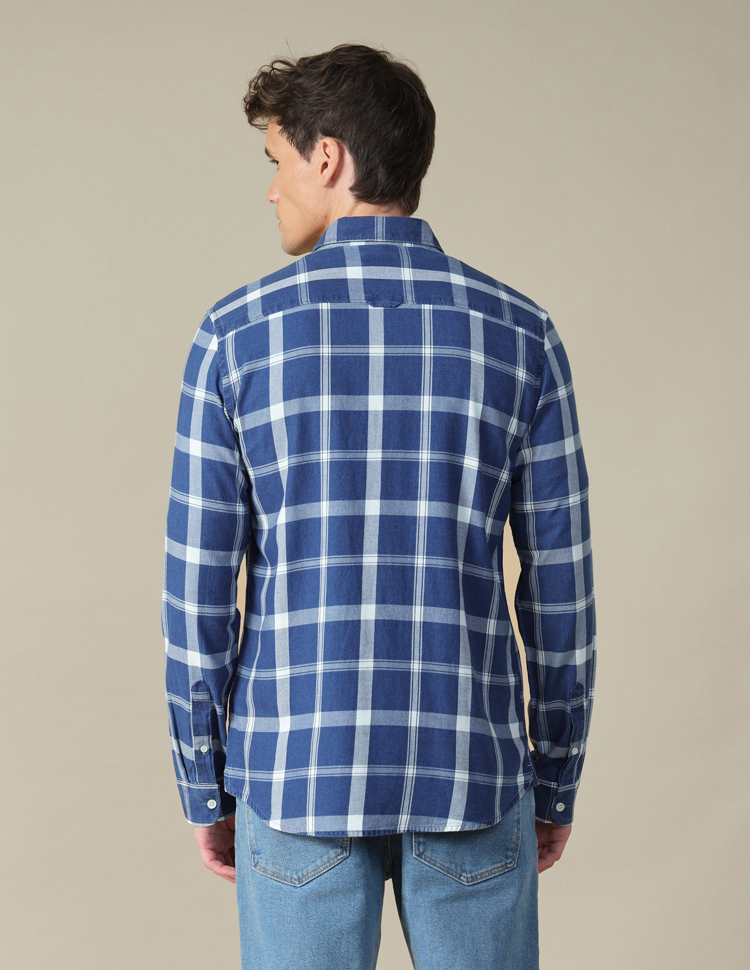 Grid Tattersall Checked Twill Shirt Indigo - U.S. Polo Assn. India | Large