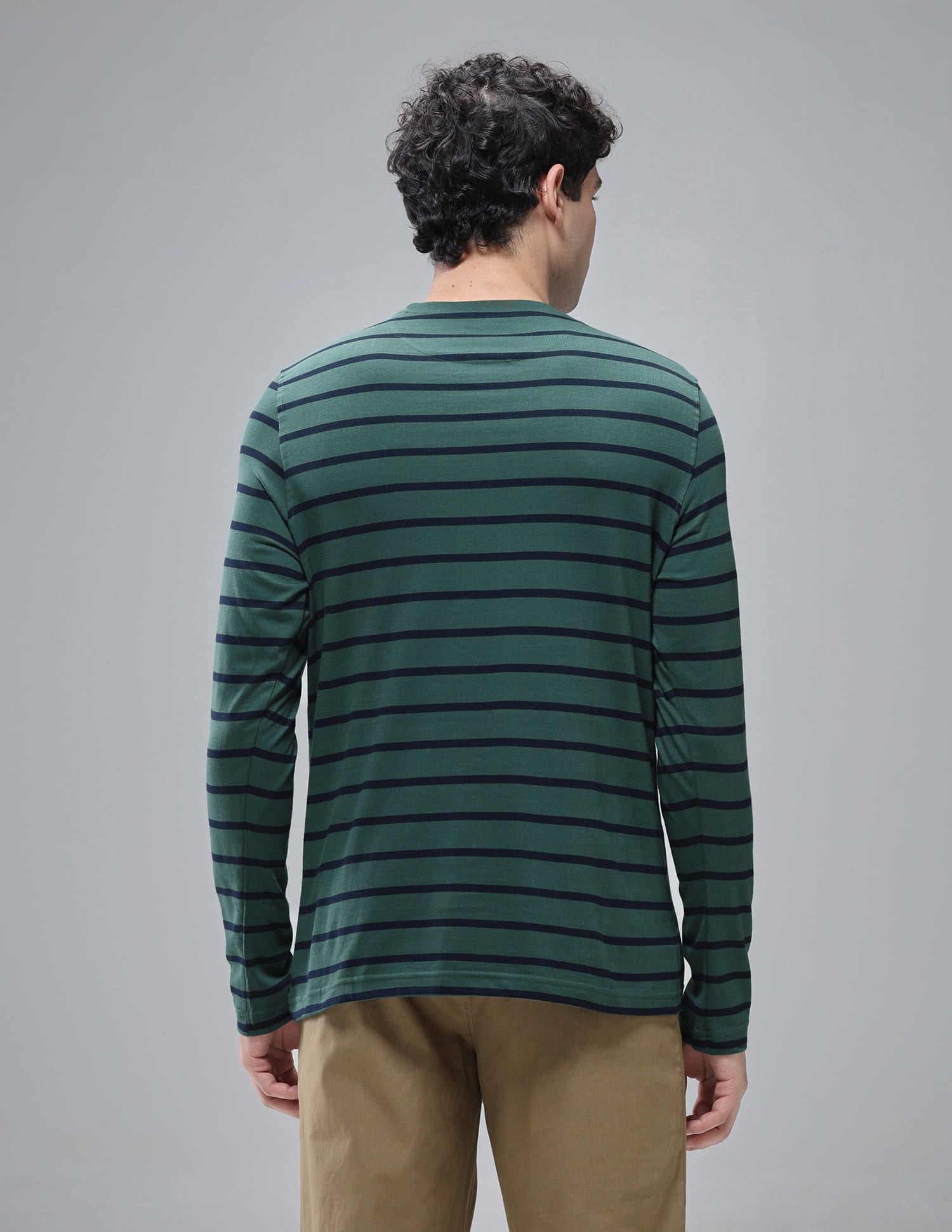 Crew Neck Stripe I694 Lounge T-Shirt - Pack Of 1 Bistro Green - U.S. Polo Assn. India | Large