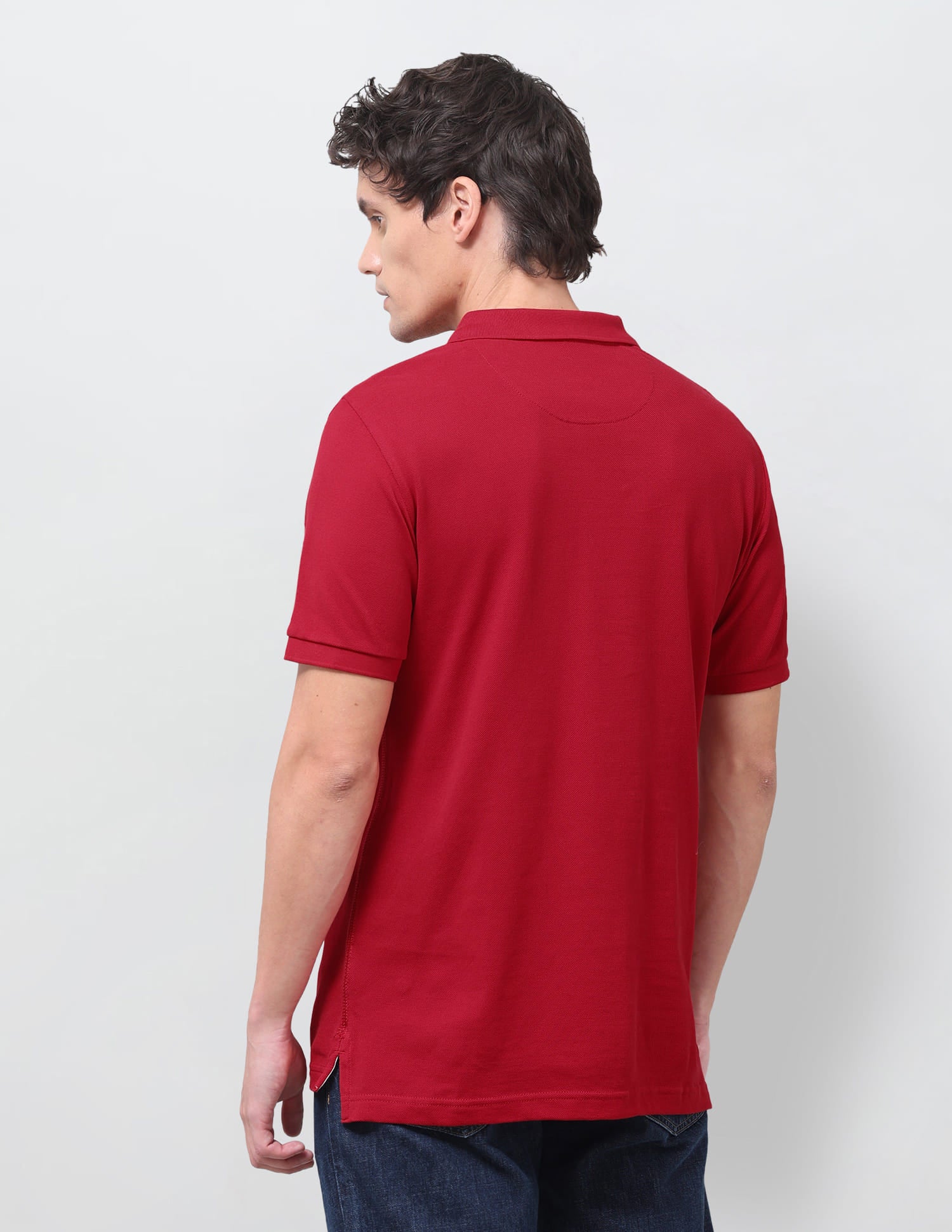 Solid Slim Fit Polo Shirt Red - U.S. Polo Assn. India | Large