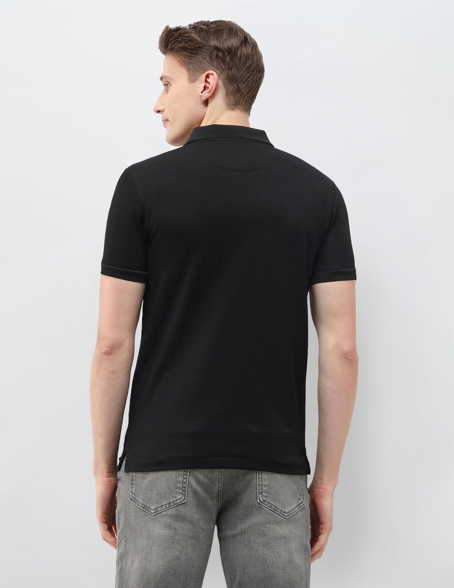 Geometric Printed Black & Gold Polo Shirt Black - U.S. Polo Assn. India | Large