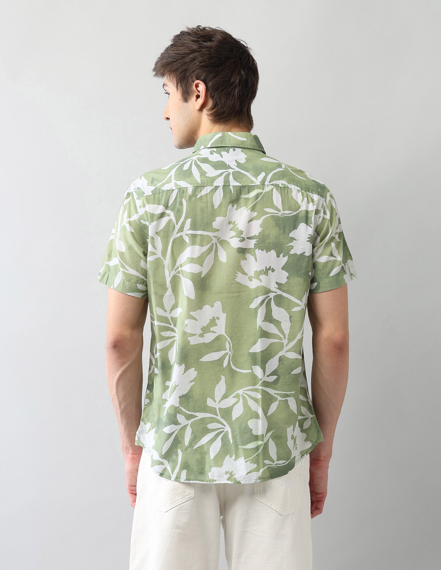 Regular Fit Floral Printed Shirt Green - U.S. Polo Assn. India | Large