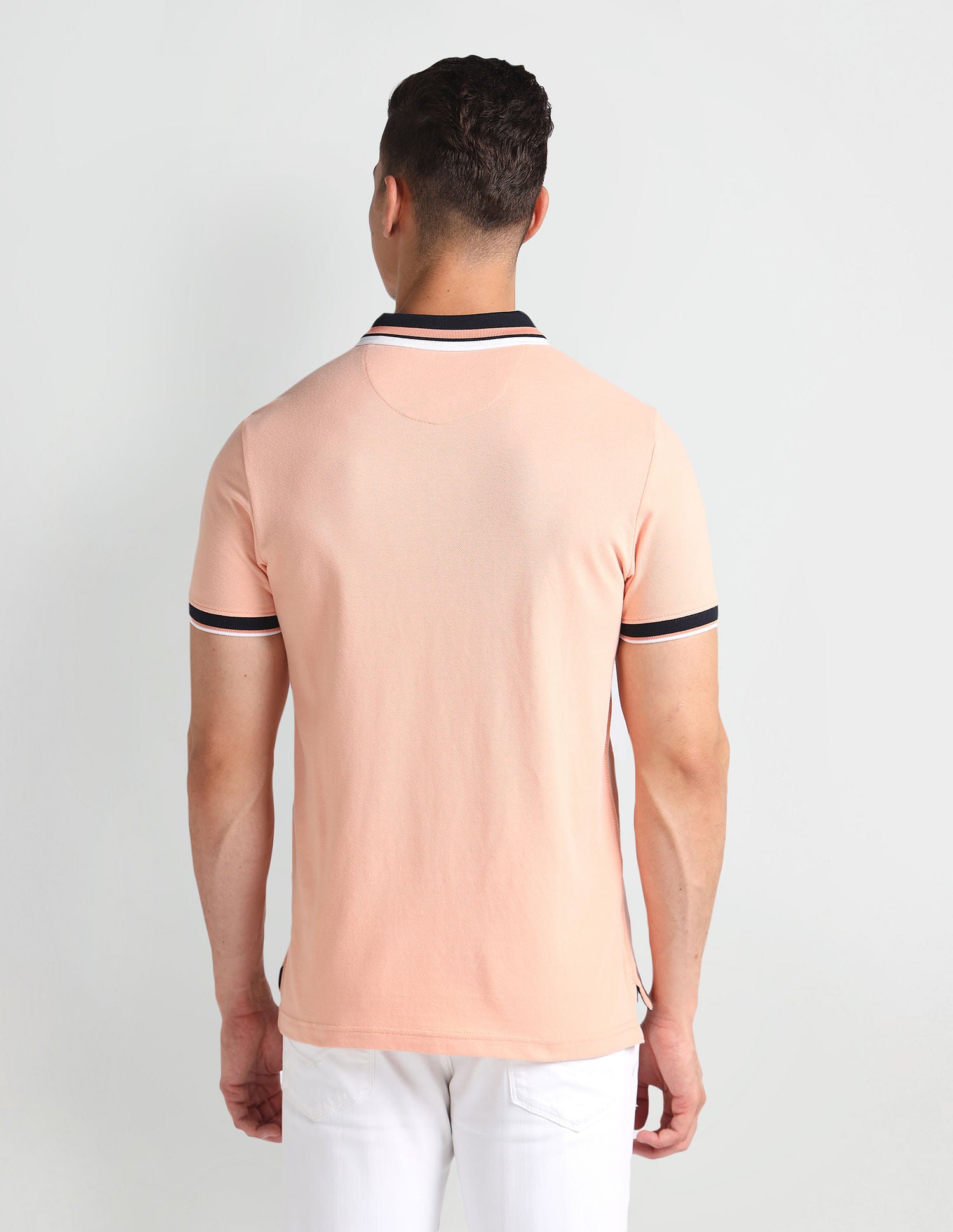 Contrast Detail Muscle Fit Polo Shirt Pink - U.S. Polo Assn. India | Large