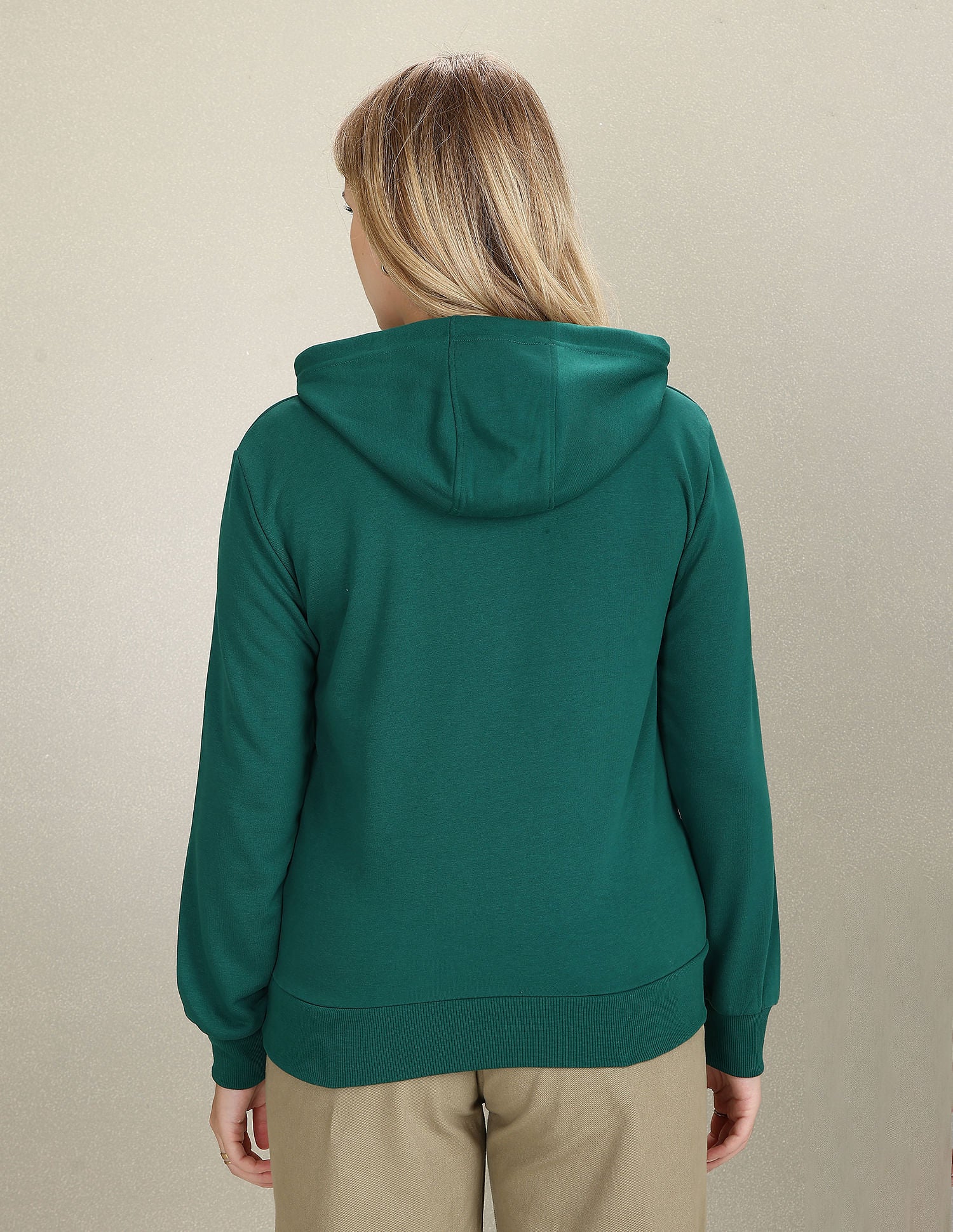 Brand Embroidered Hooded Sweatshirt Green - U.S. Polo Assn. India | Large