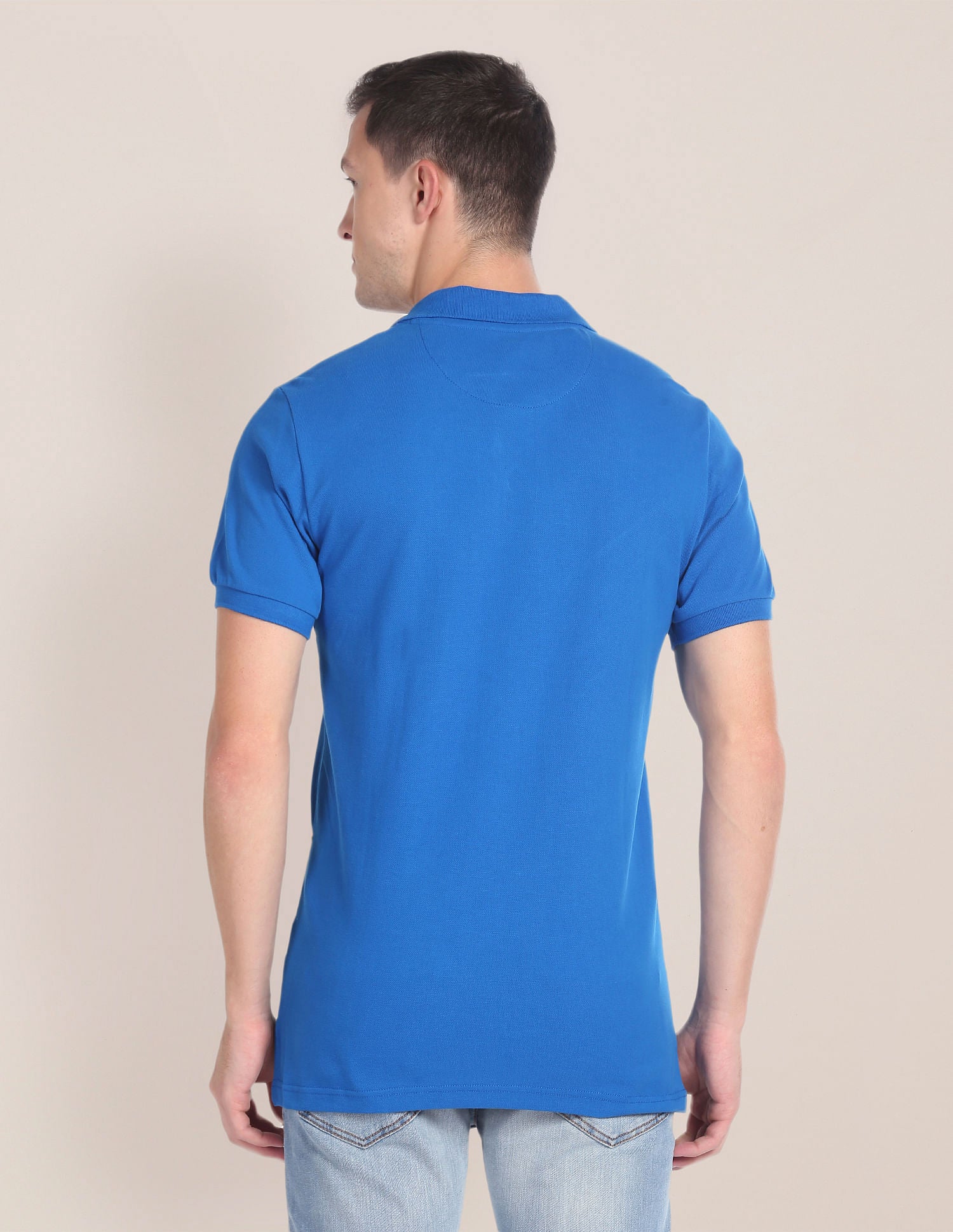 Diagonal Stripe Cotton Polo Shirt Blue - U.S. Polo Assn. India | Large