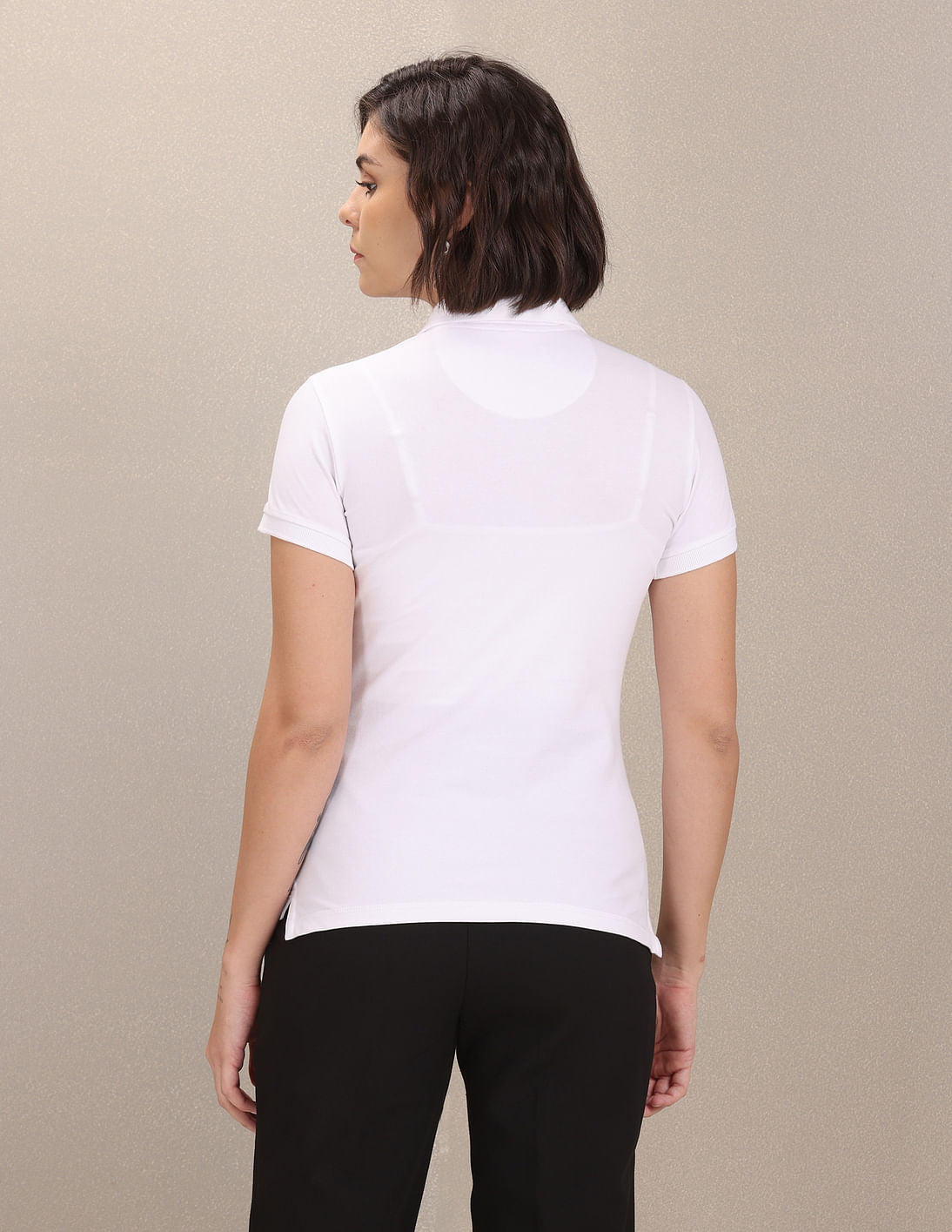 Brand Logo Solid Pique Polo Shirt White - U.S. POLO ASSN. | Large