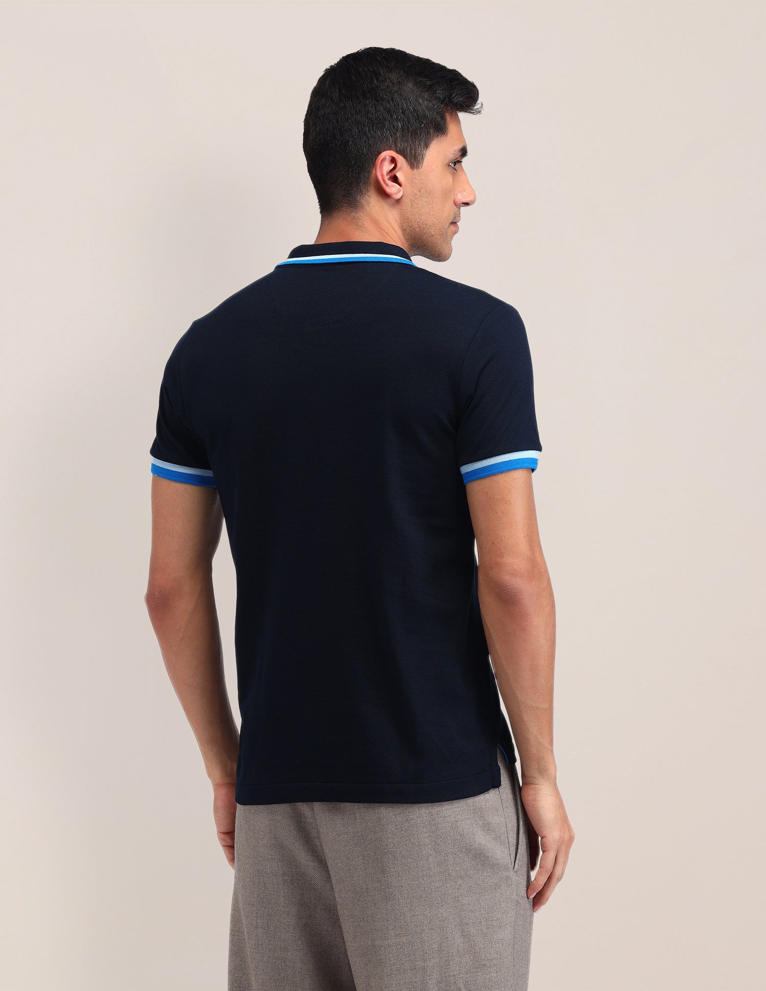 Solid Pattern Slim Fit Polo Shirt Navy - U.S. Polo Assn. India | Large