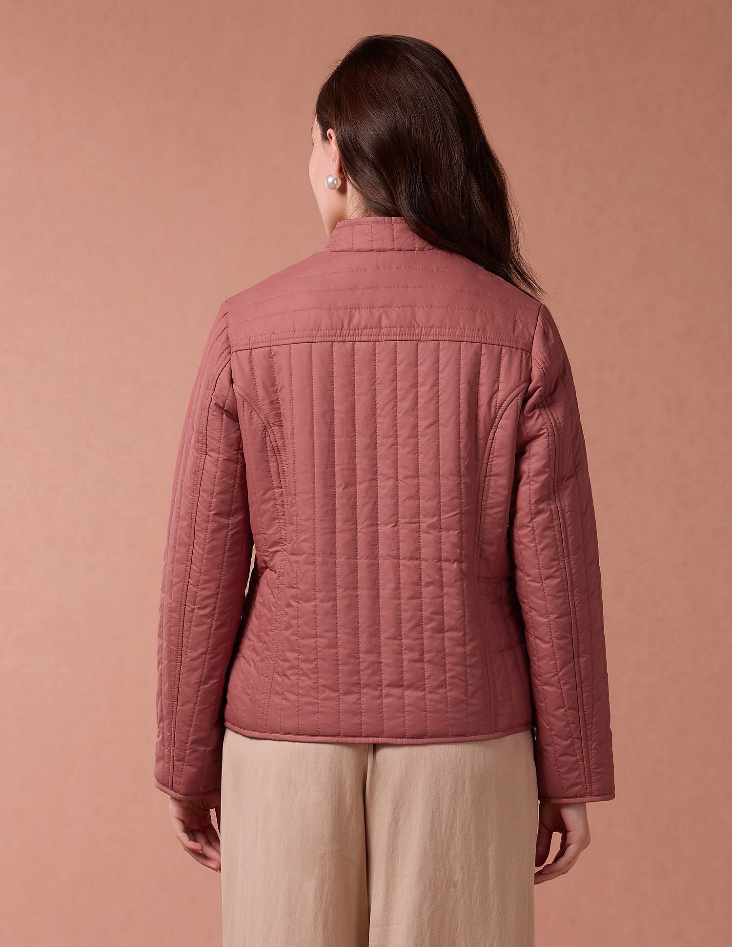 High Neck Puffer Jacket Dark Peach - U.S. POLO ASSN. | Large