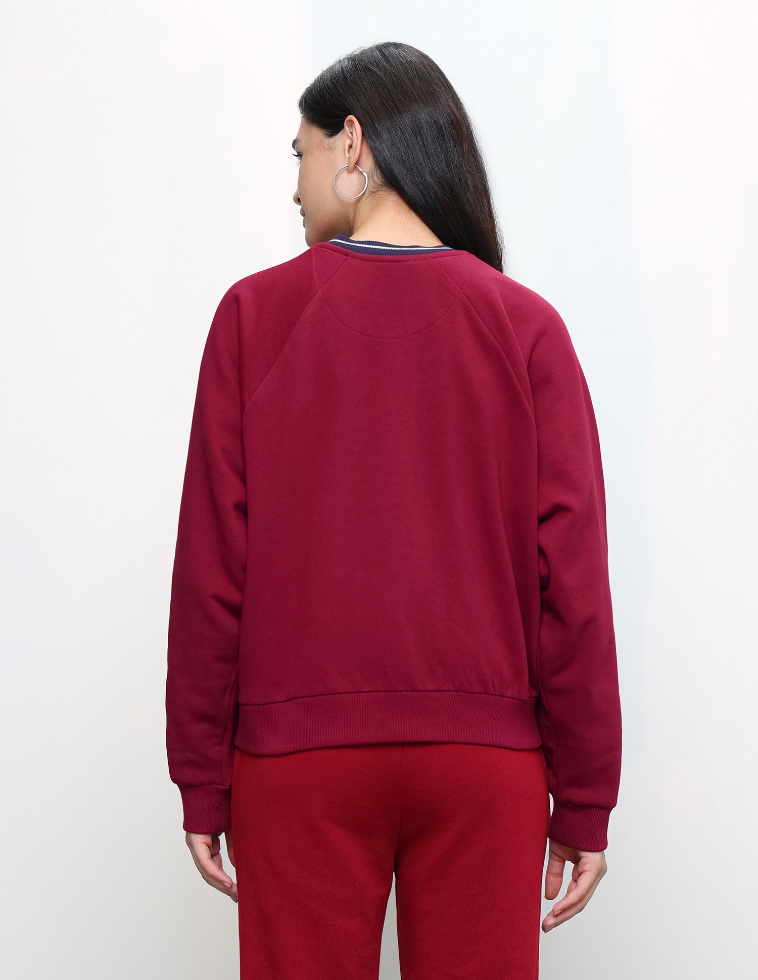 Brand Printed Oversized Fit Sweatshirt Red - U.S. Polo Assn. India | Large