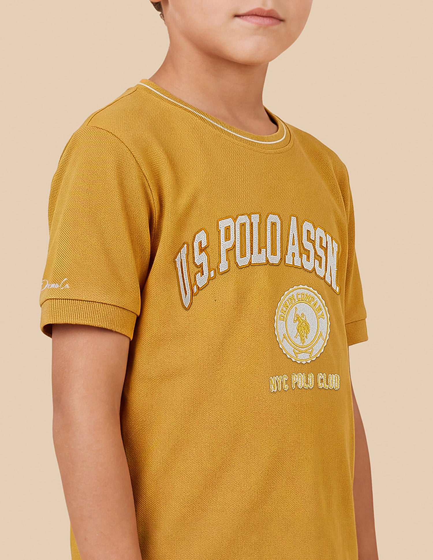 Brand Applique Regular Fit T-Shirt Yellow - U.S. Polo Assn. India | Large