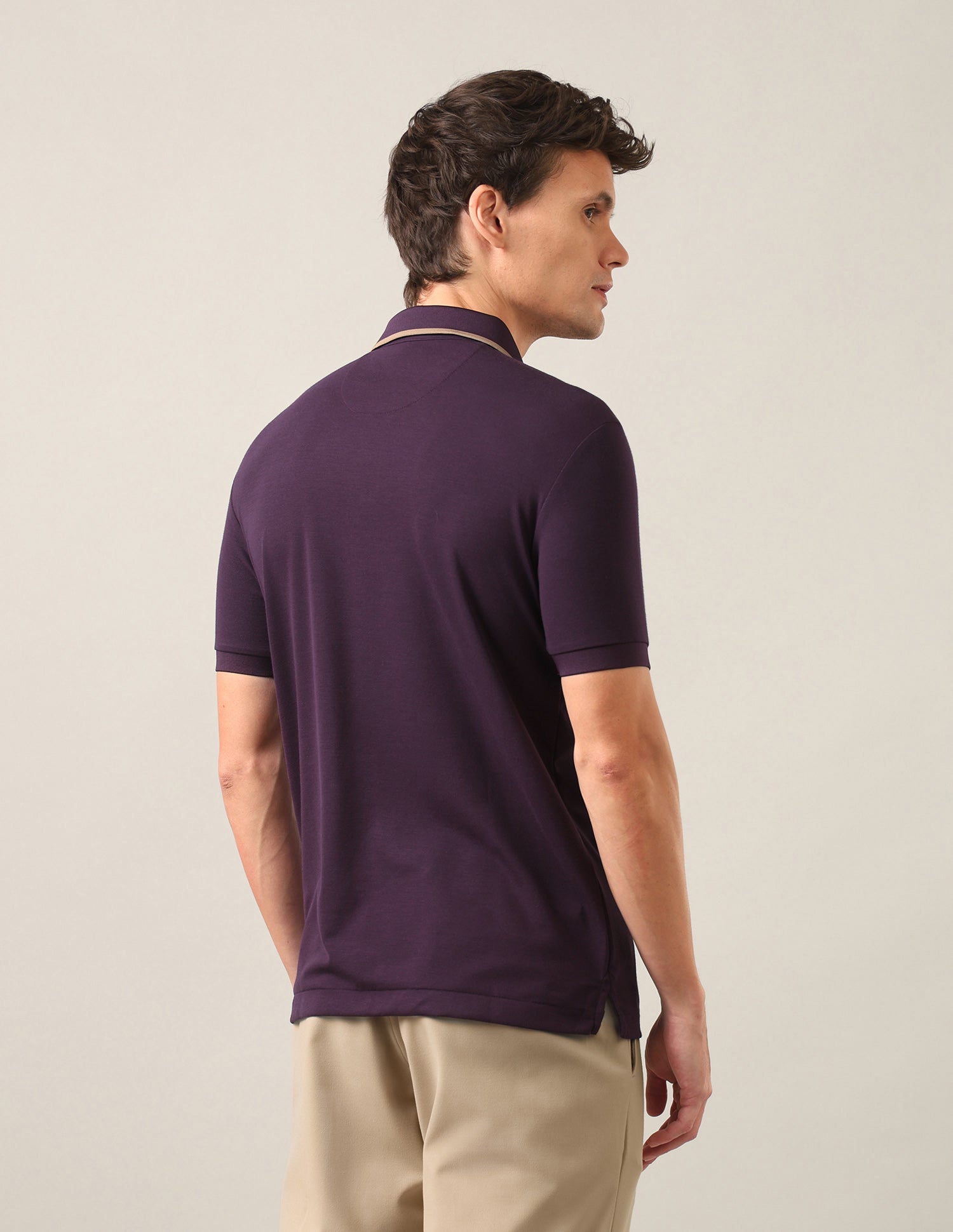 Solid Slim Fit Polo Shirt Purple - U.S. Polo Assn. India | Large