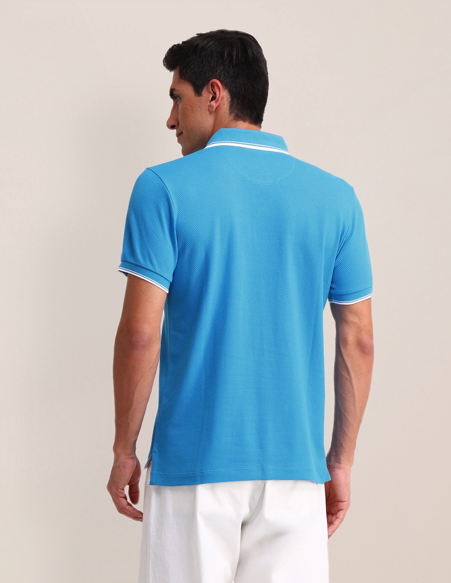 Solid Slim Fit Polo Shirt Blue - U.S. Polo Assn. India | Large