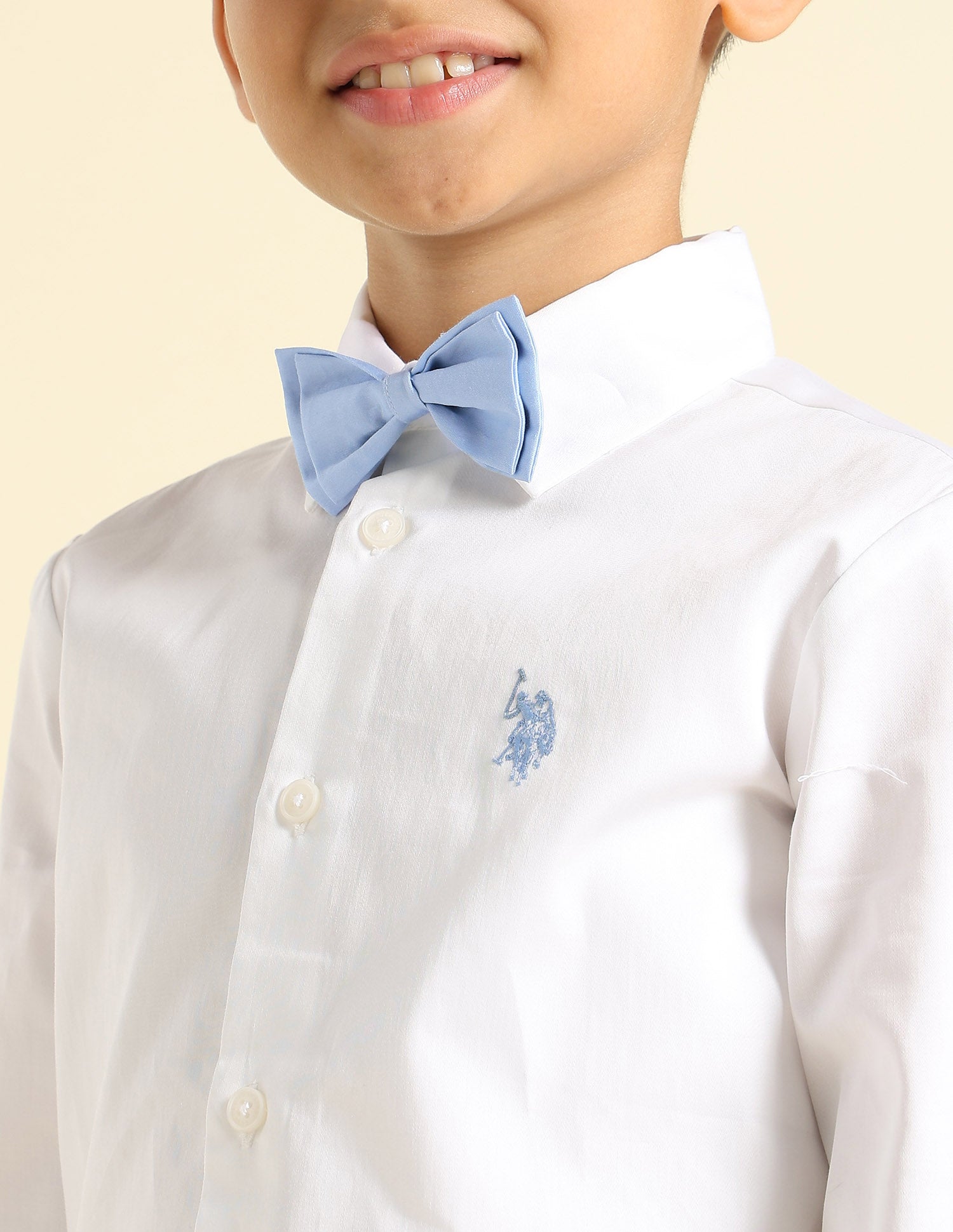 Boys Pure Cotton Satin Shirt White - U.S. POLO ASSN. | Large