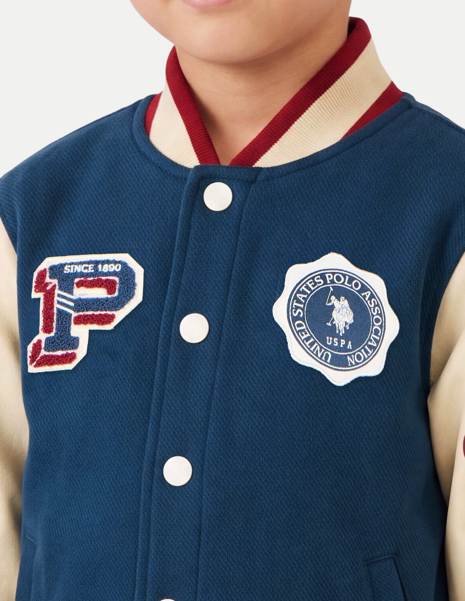 Appliqued Brand Regular Fit Varsity Jacket Navy - U.S. Polo Assn. India | Large