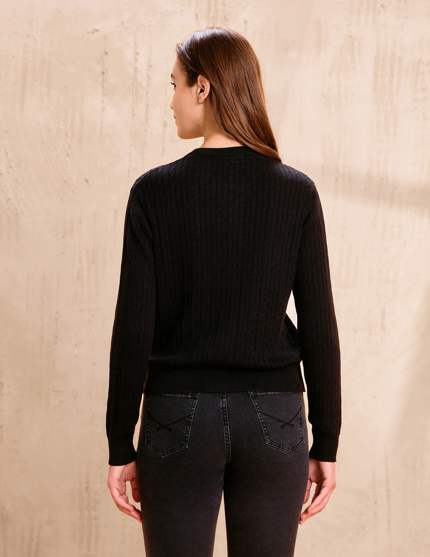 Cable Knit Regular Fit Sweater Black - U.S. POLO ASSN. | Large