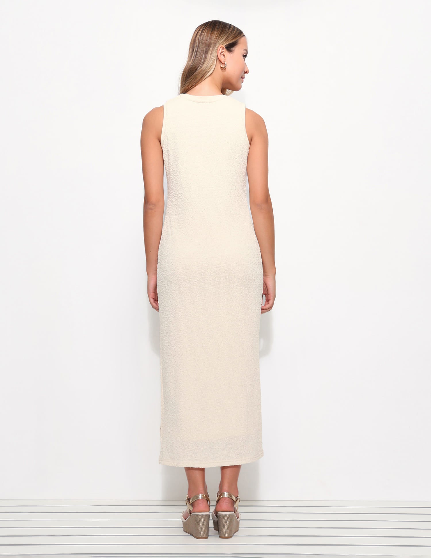 Textured Midi Sheath Dress White - U.S. Polo Assn. India | Large