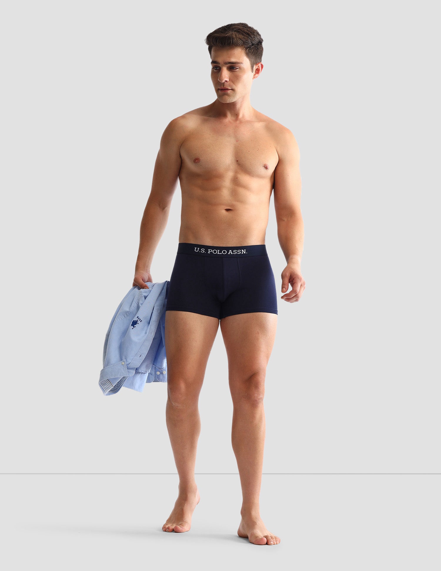 Anti Microbial Solid OET13 Trunks - Pack Of 3 Black, Navy and Grey Melange - U.S. POLO ASSN. | Large