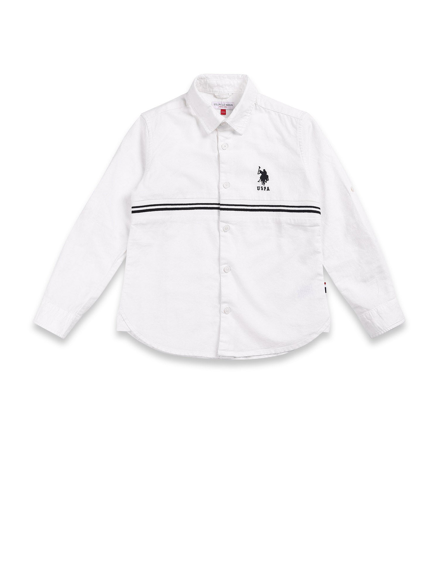 Boys Brand Stripe Cotton Shirt White - U.S. POLO ASSN. | Large