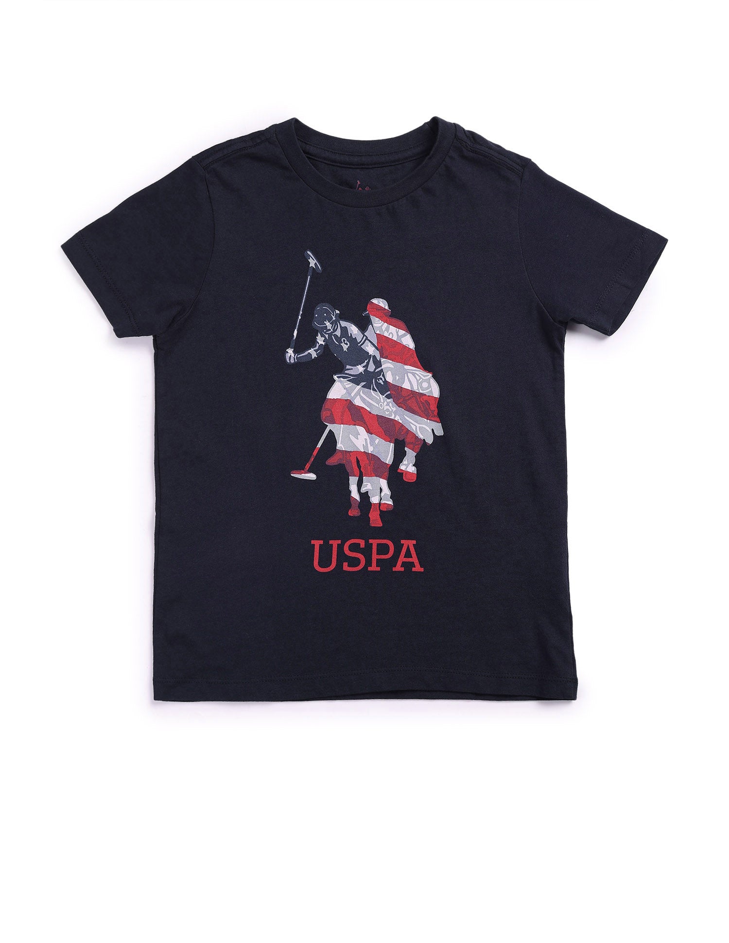 Boys Brand Print Cotton T-Shirt Navy - U.S. Polo Assn. India | Large