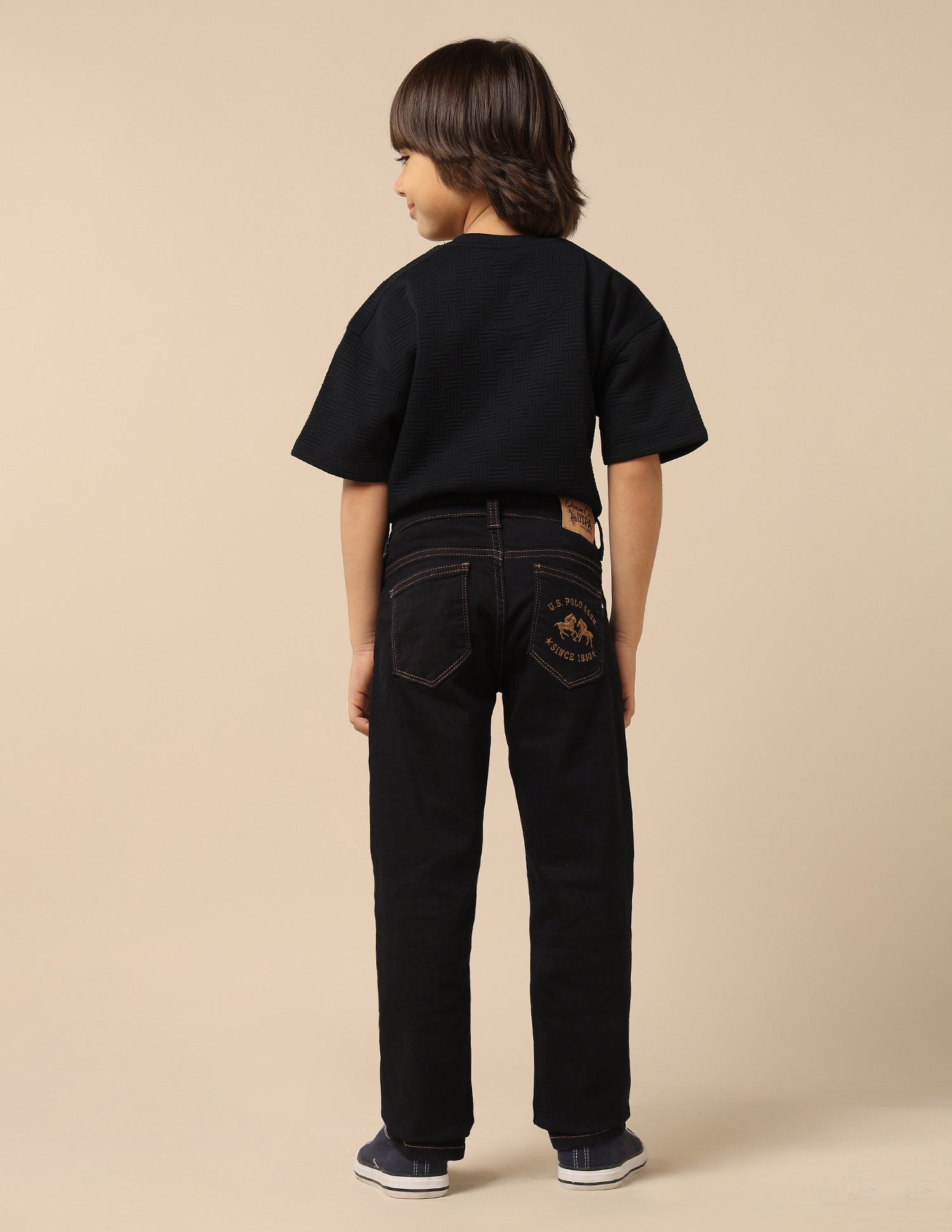 Boys Mid Rise Relaxed Fit Jeans Dark Wash - U.S. POLO ASSN. | Large