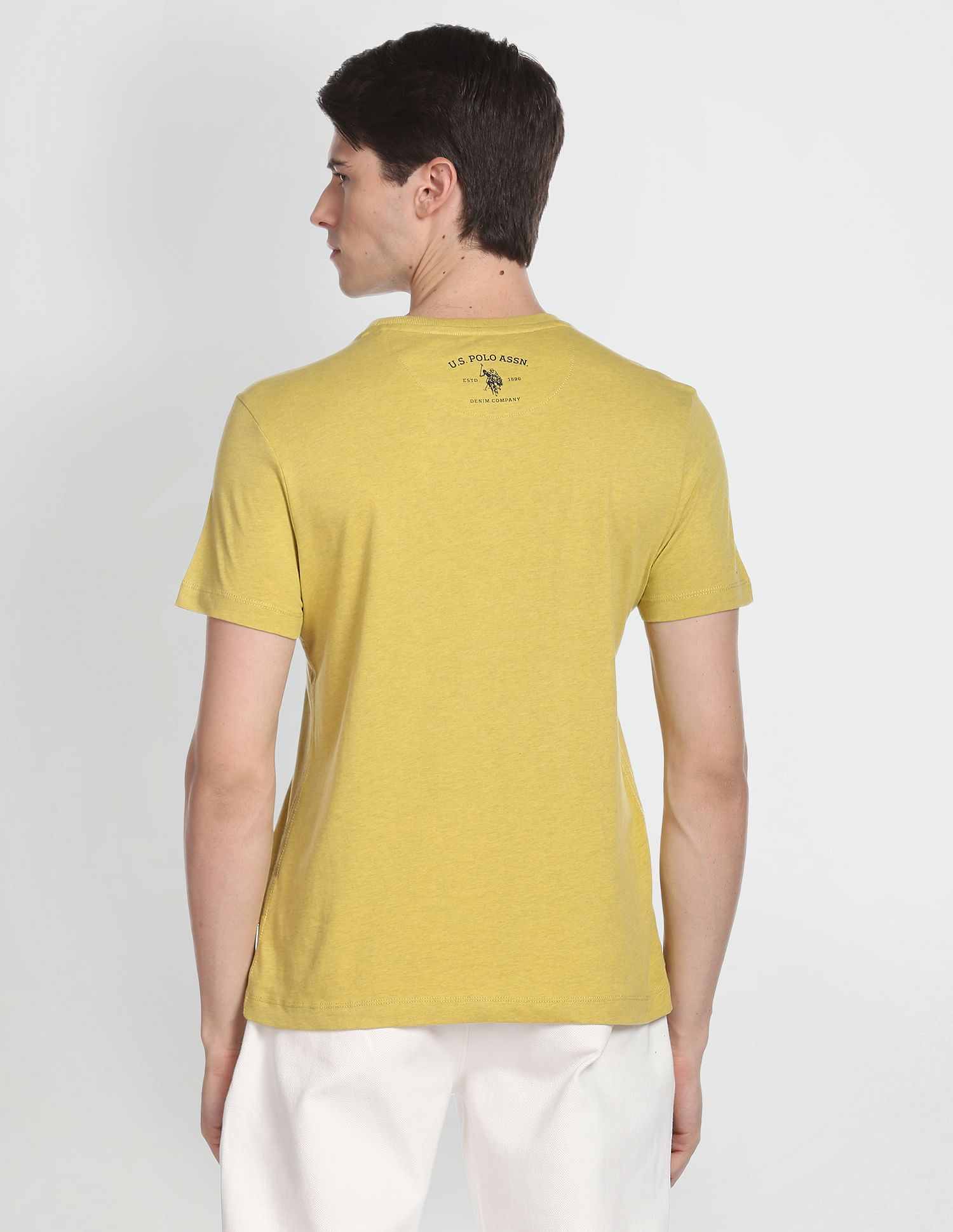 Heathered Varsity T-Shirt Yellow - U.S. Polo Assn. India | Large