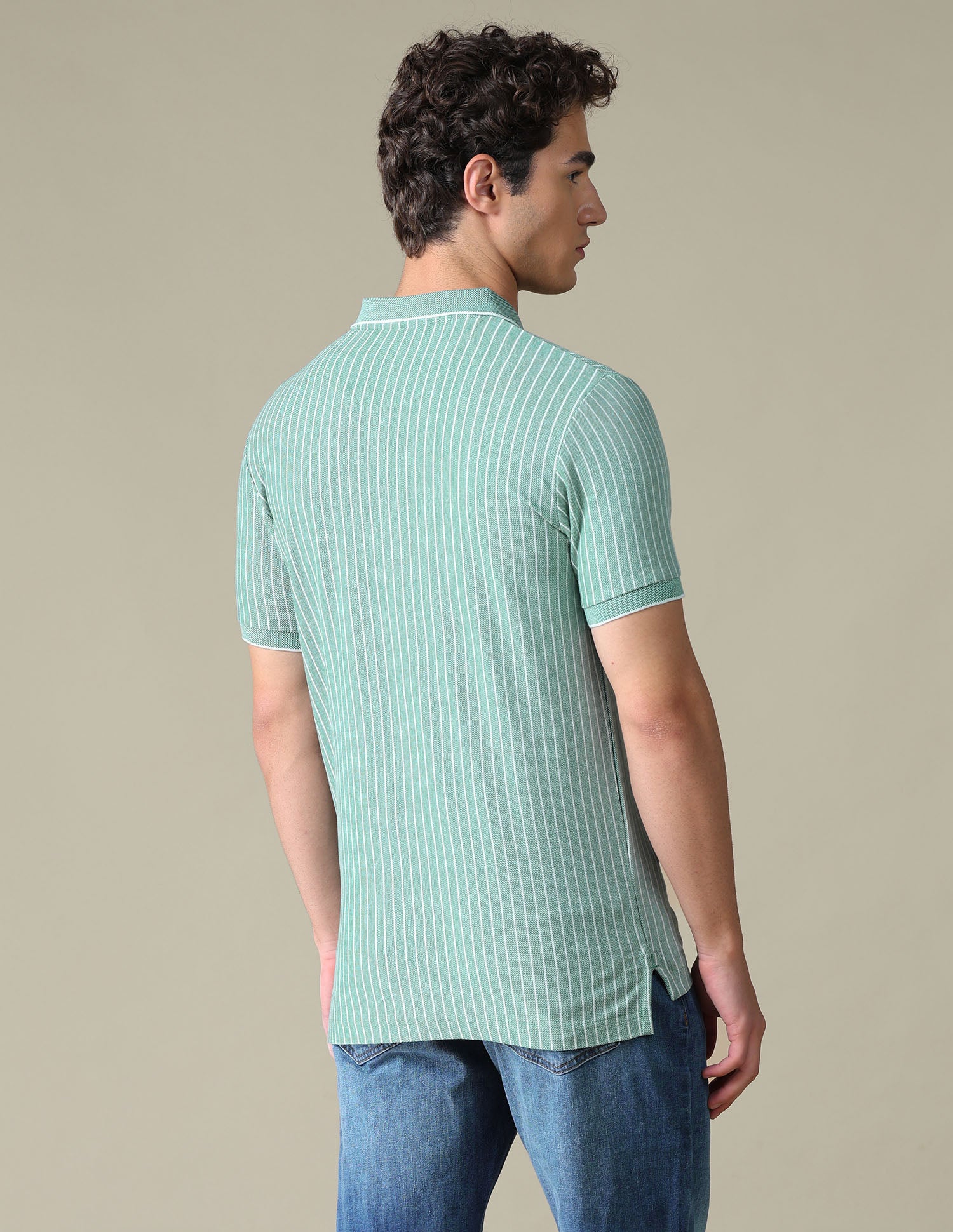 Vertical Striped Regular Fit Polo Shirt Green - U.S. Polo Assn. India | Large