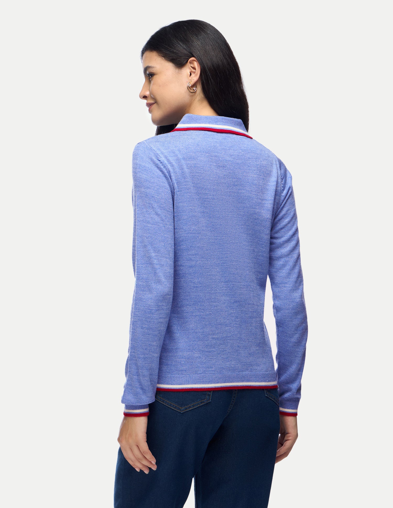 Heathered Regular Fit Sweater Light Indigo - U.S. Polo Assn. India | Large