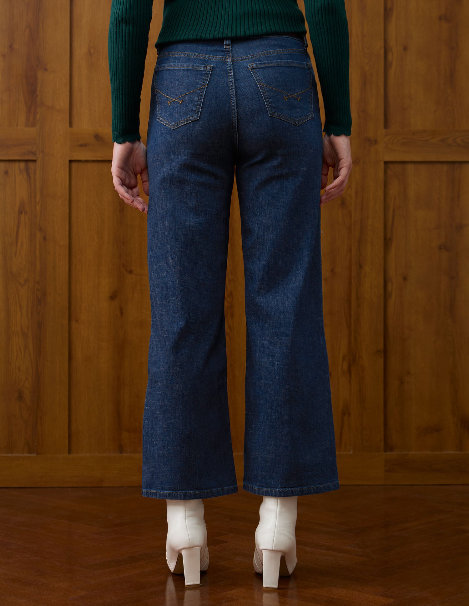 High Rise Wide Leg Fit Jeans Blue - U.S. POLO ASSN. | Large