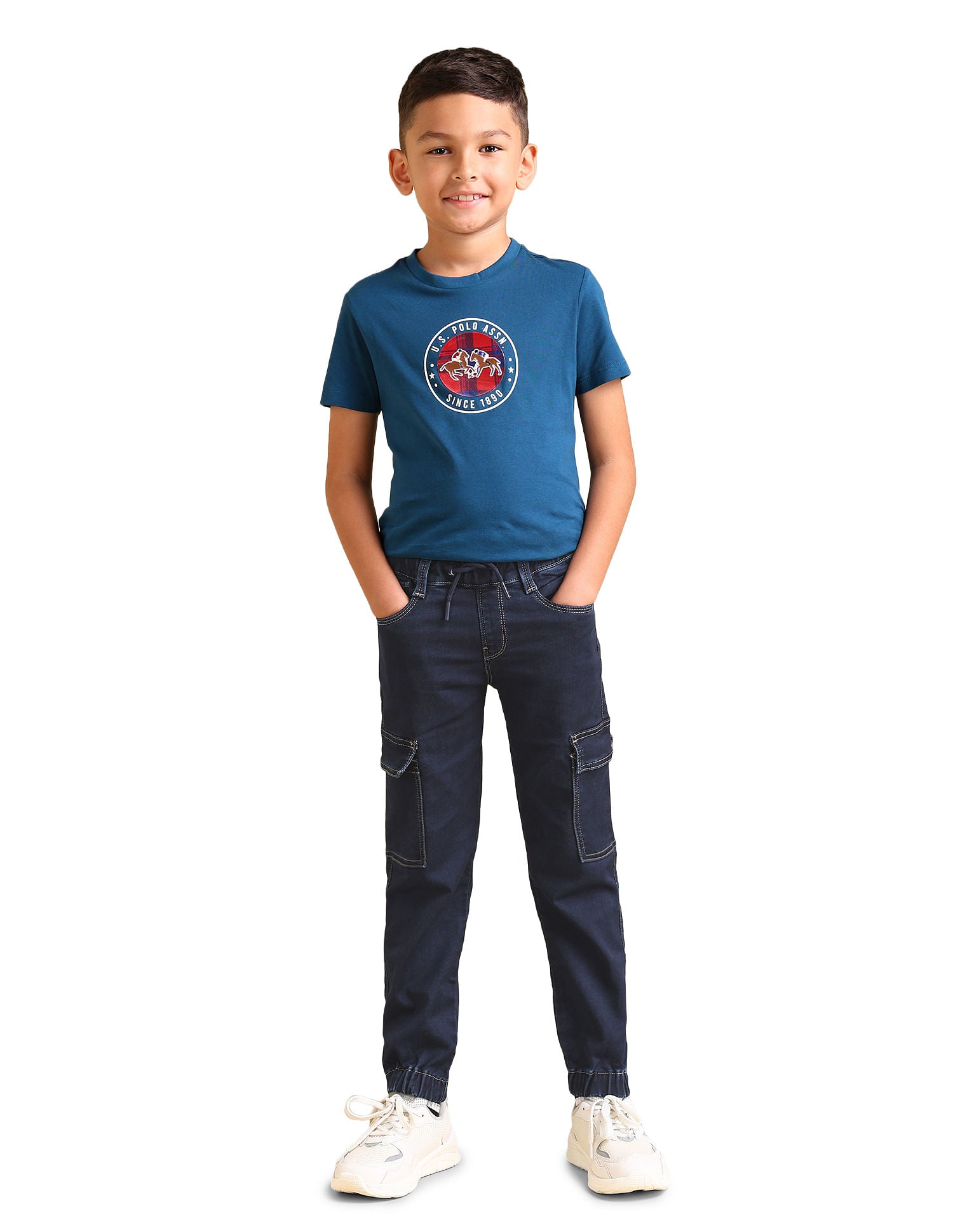 Boys Regular Fit Blue Jeans Dark Blue - U.S. POLO ASSN. | Large